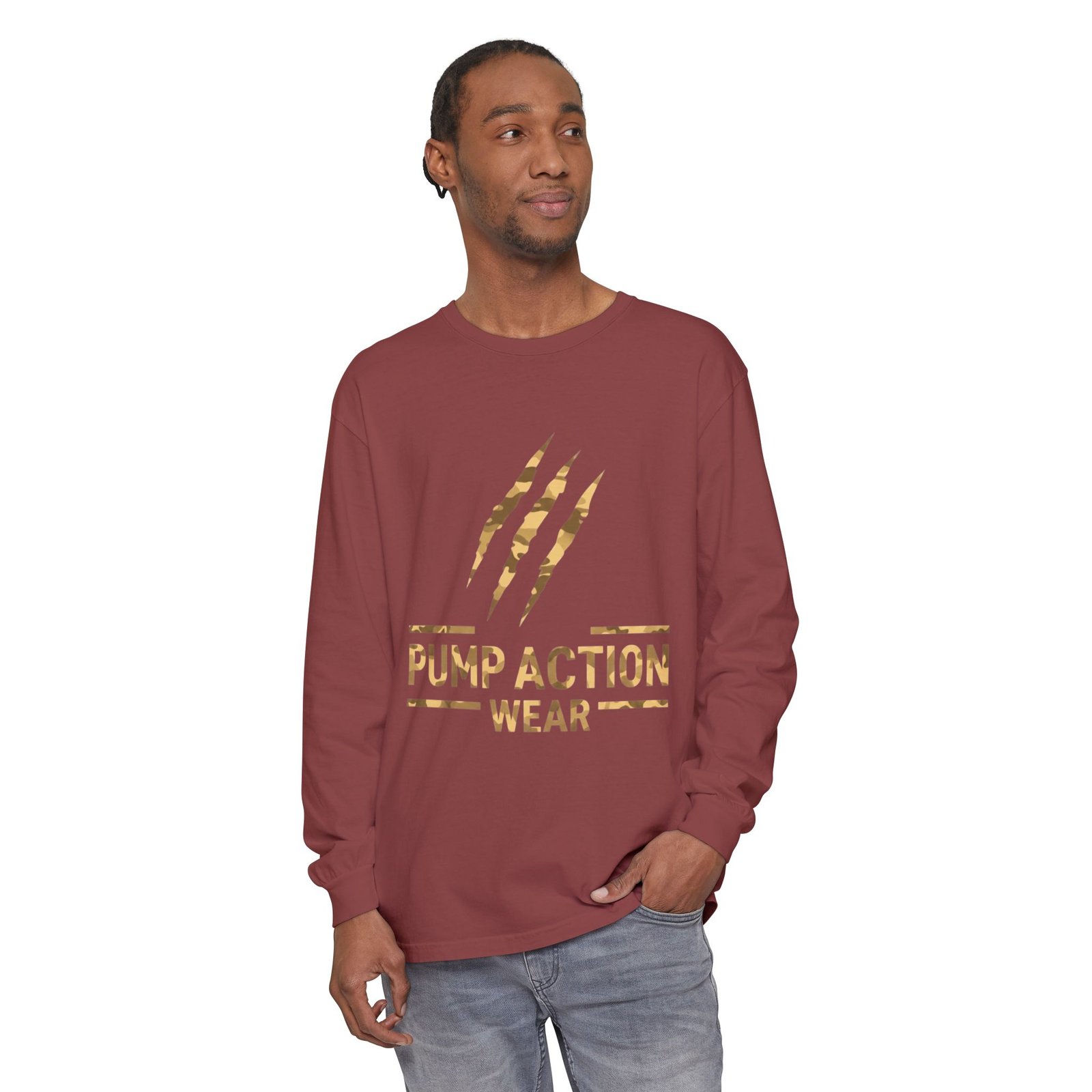 Pump Action Wear Long Sleeve Tee — Gold Claw Logo - Image 15
