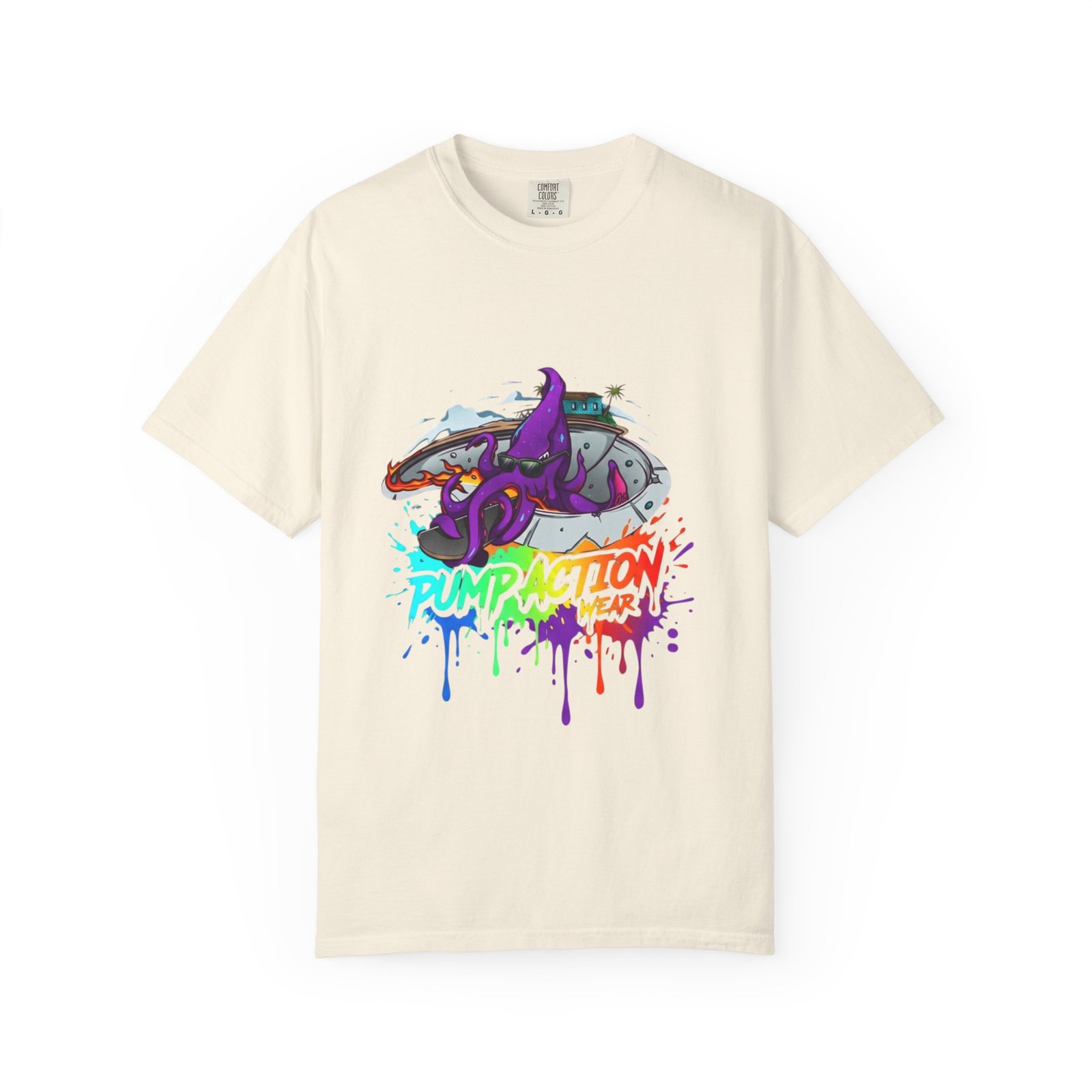 Octopus Graffiti T-Shirt — "Punk Action" Colorful Street Art Tee - Image 9
