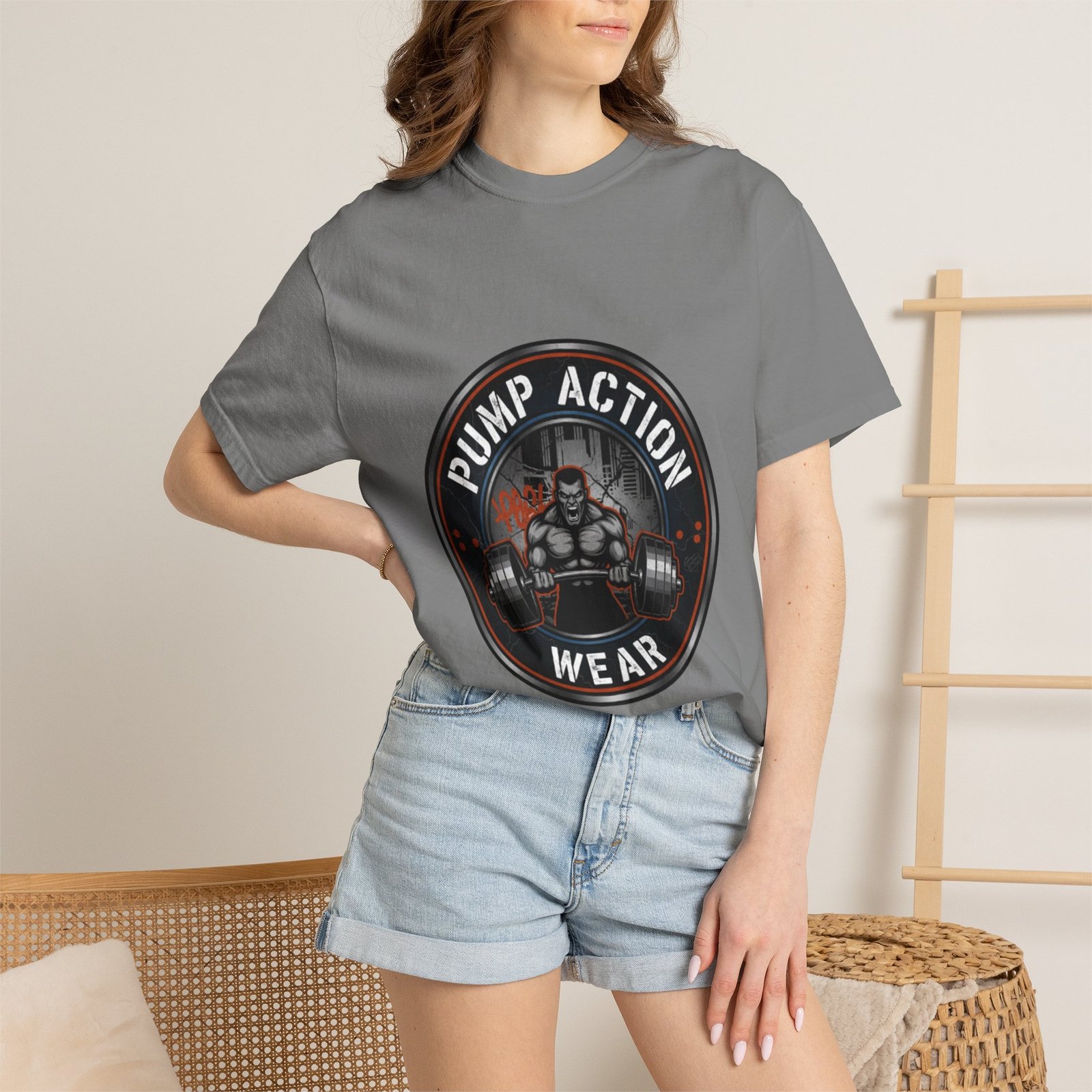 Gym T-Shirt — "Pump Action Wear" Muscle Weightlifting Tee - Image 24