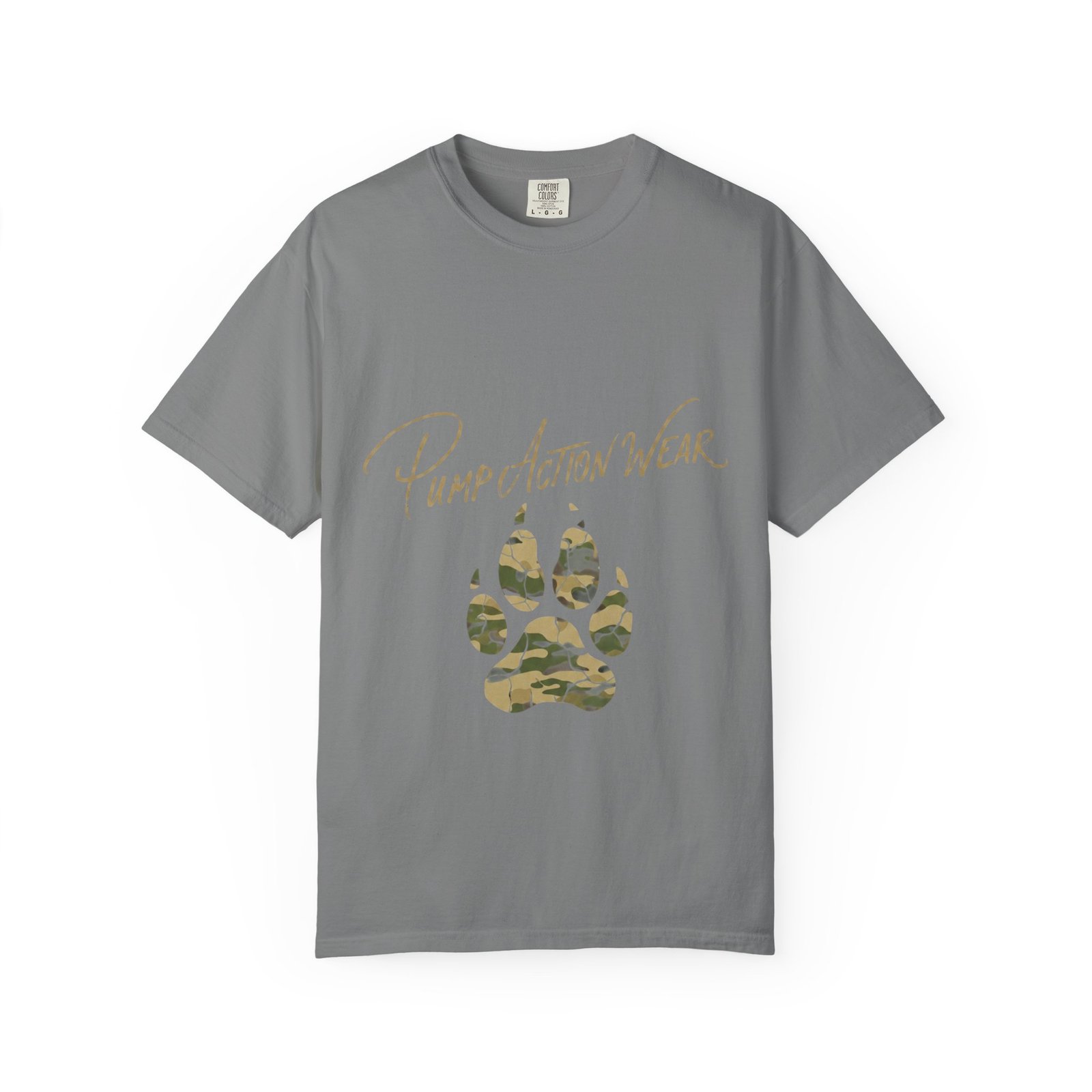 Paw Camo Tee — "Pump Action Wear" Graphic T-Shirt - Image 21