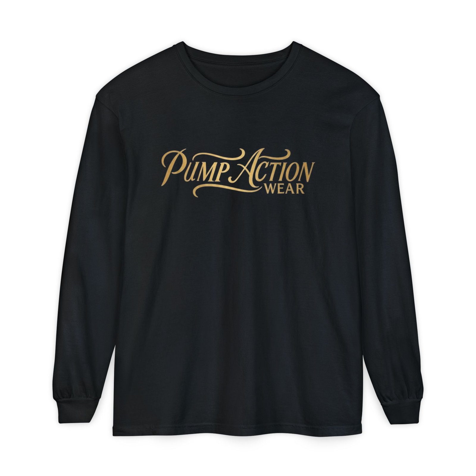 Pump Action Wear Long Sleeve Tee — Script Logo Graphic Shirt - Image 61