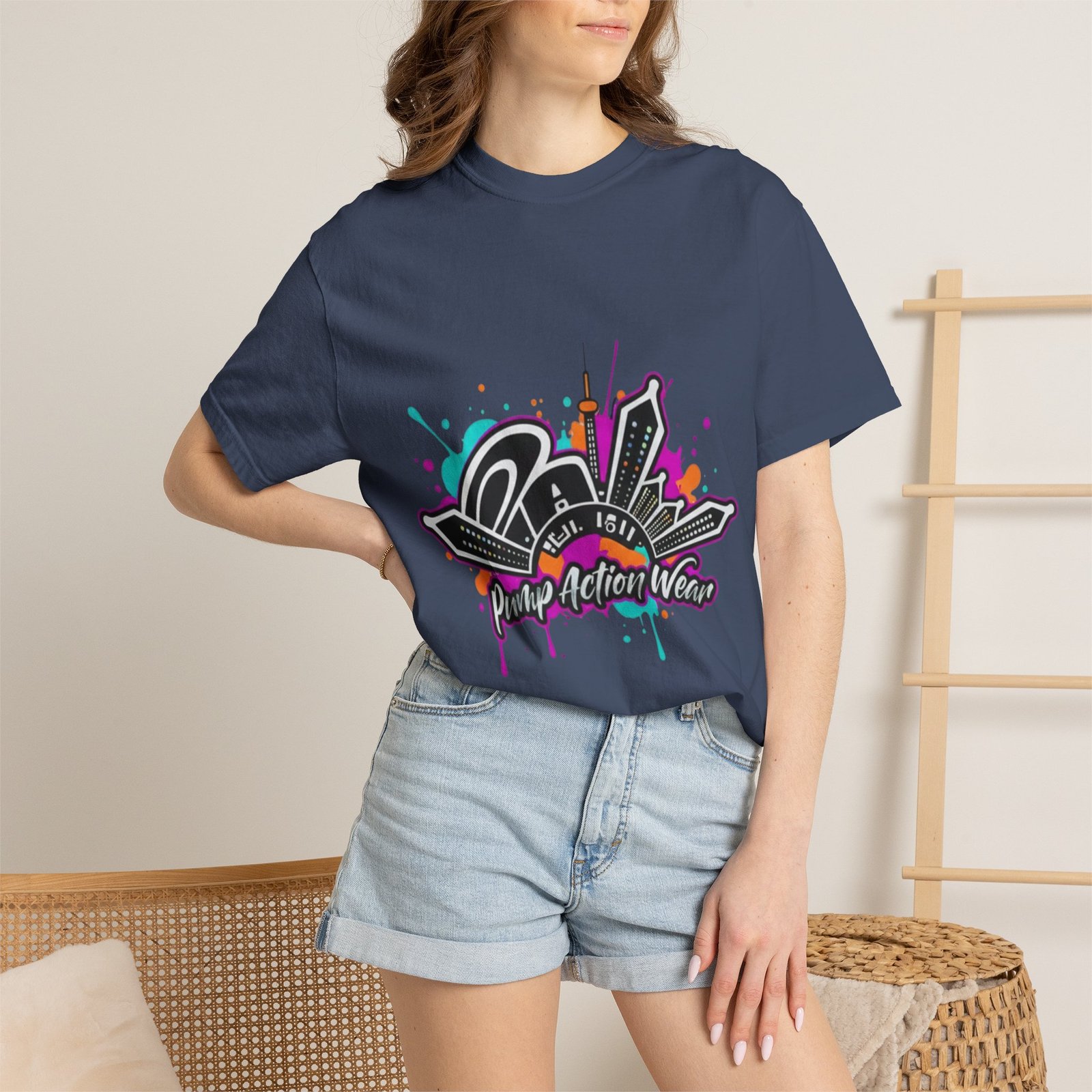 Graffiti Cityscape T-Shirt — Punk Action Wear Graphic Tee - Image 40