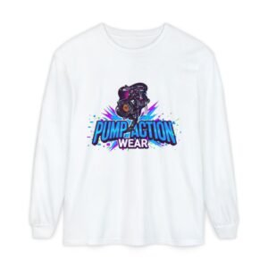 Pump Action Wear Long Sleeve T‑Shirt — Graphic Gun Logo Streetwear