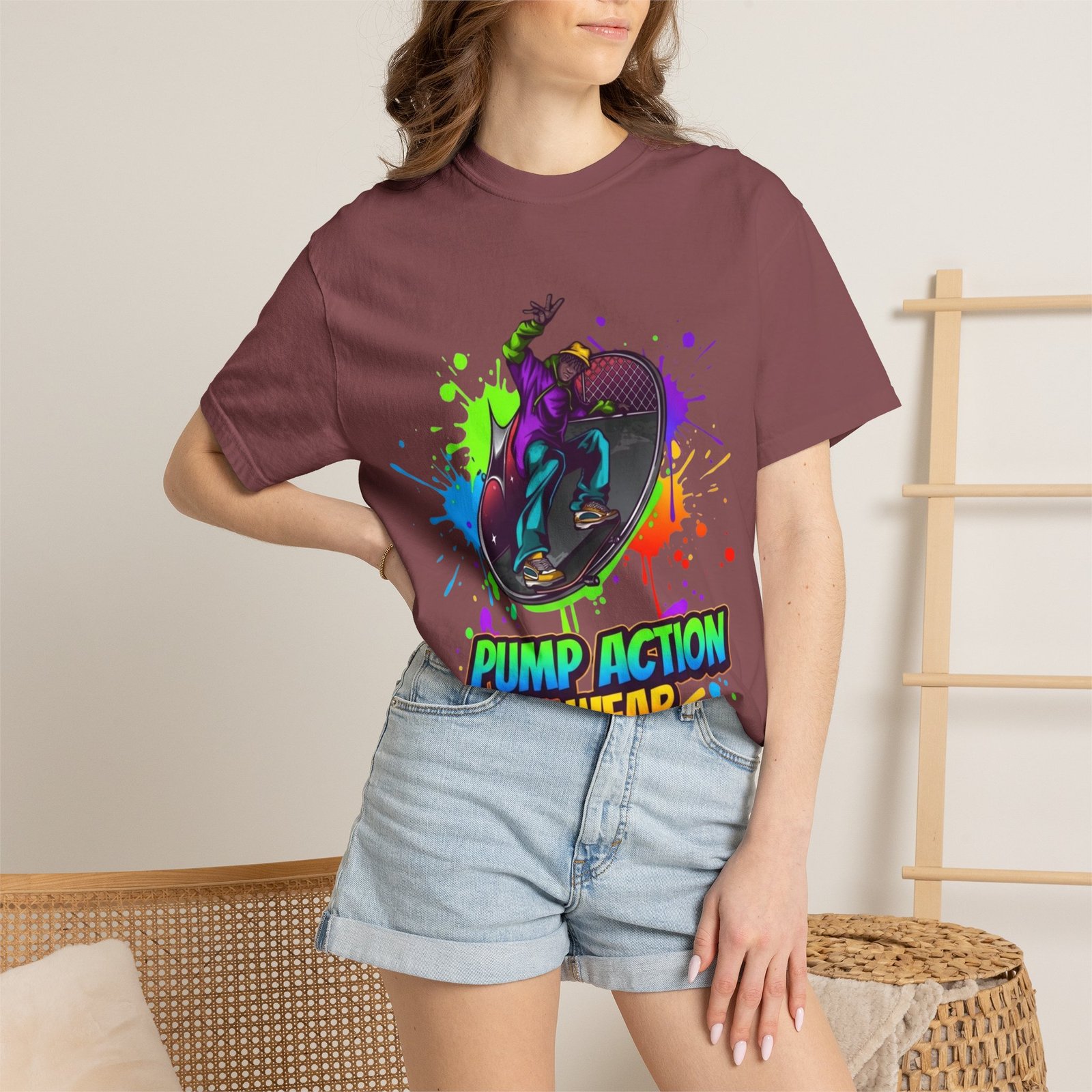 T-Shirt — 'Pump Action Wear' Colorful DJ Turntable Graphic Tee - Image 8