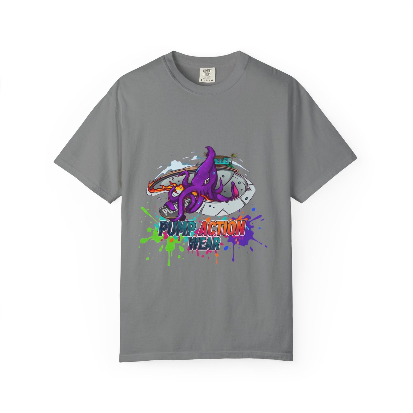 Octopus Paint Splash T-Shirt — "Full Action Wear" Graphic Tee - Image 17