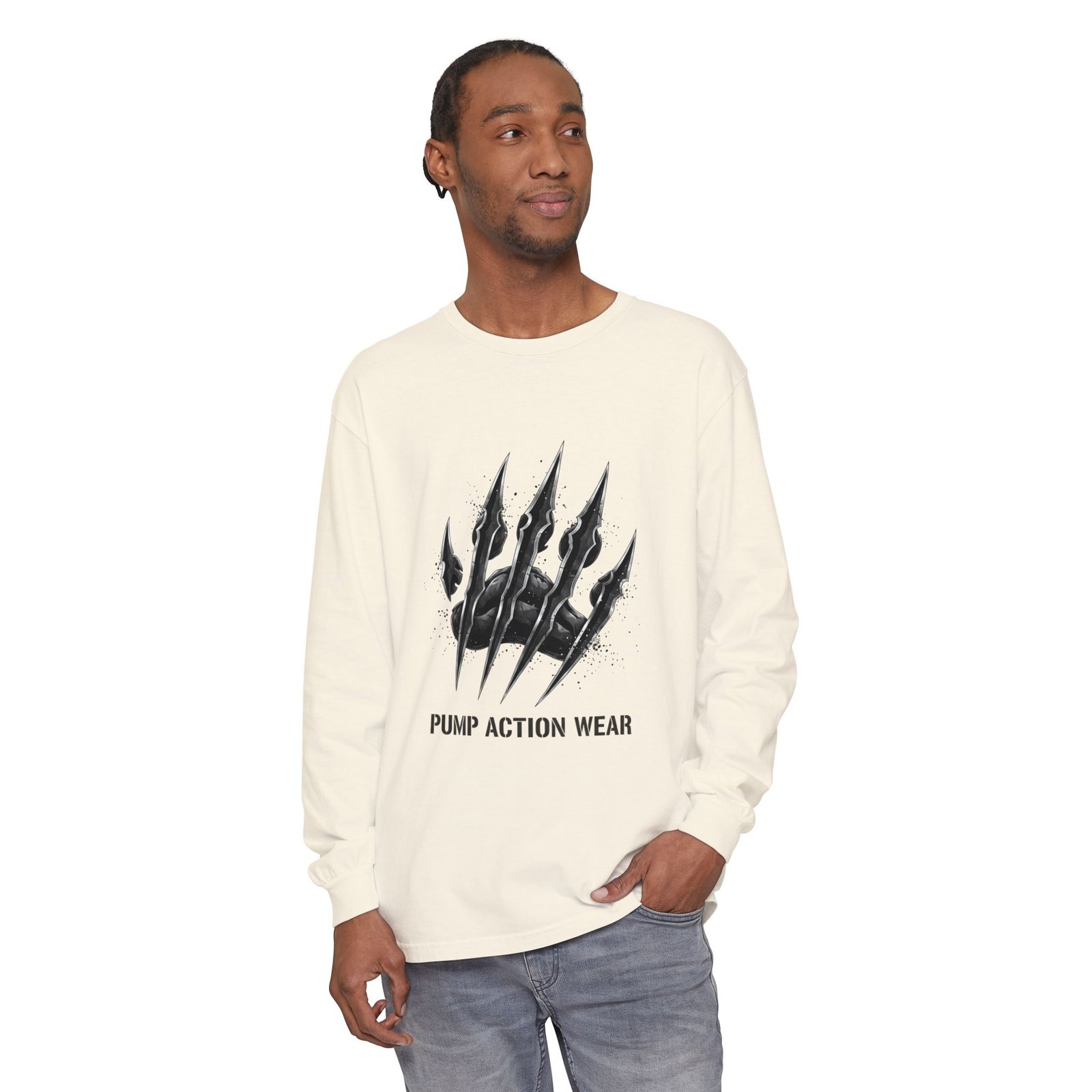 Pump Action Wear Long Sleeve T‑Shirt — Claw Mark Graphic Streetwear - Image 19