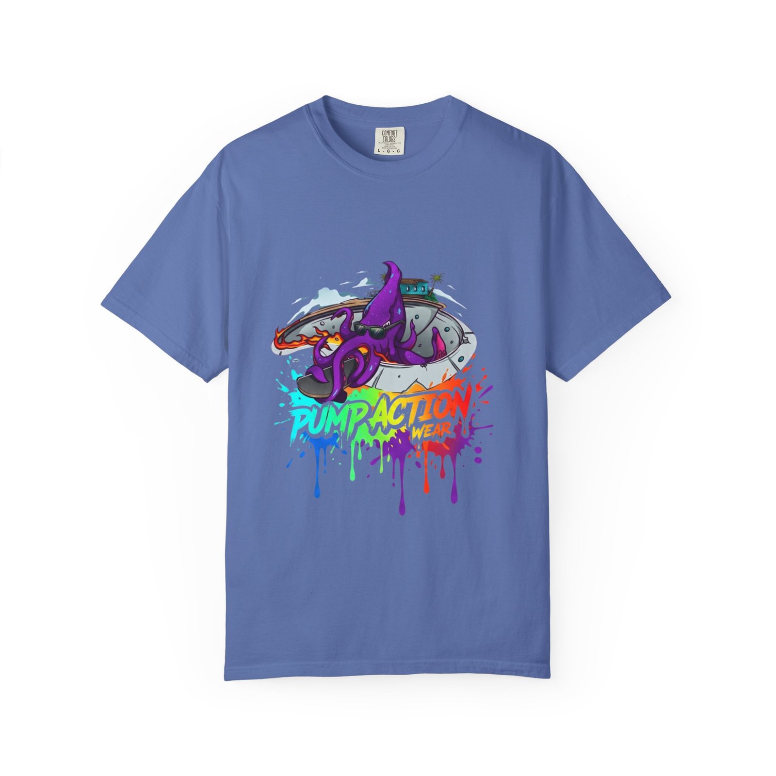 Octopus Graffiti T-Shirt — "Punk Action" Colorful Street Art Tee - Image 29