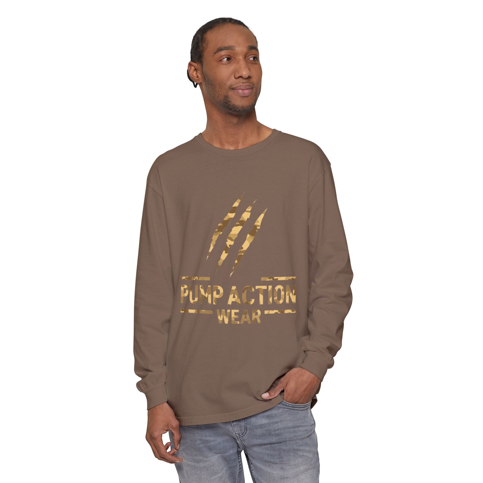 Pump Action Wear Long Sleeve Tee — Gold Claw Logo - Image 27
