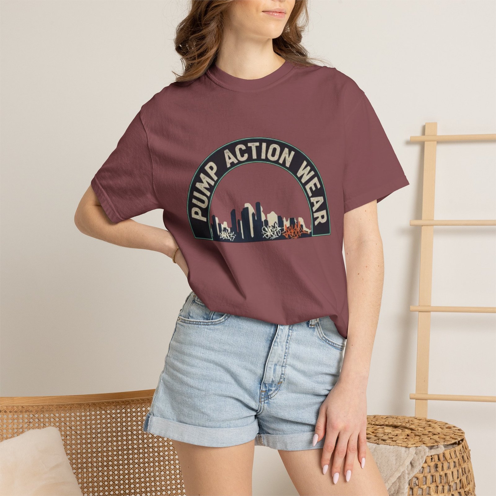 Pump Action Wear Skyline T-Shirt — Urban Retro Graphic Tee - Image 8