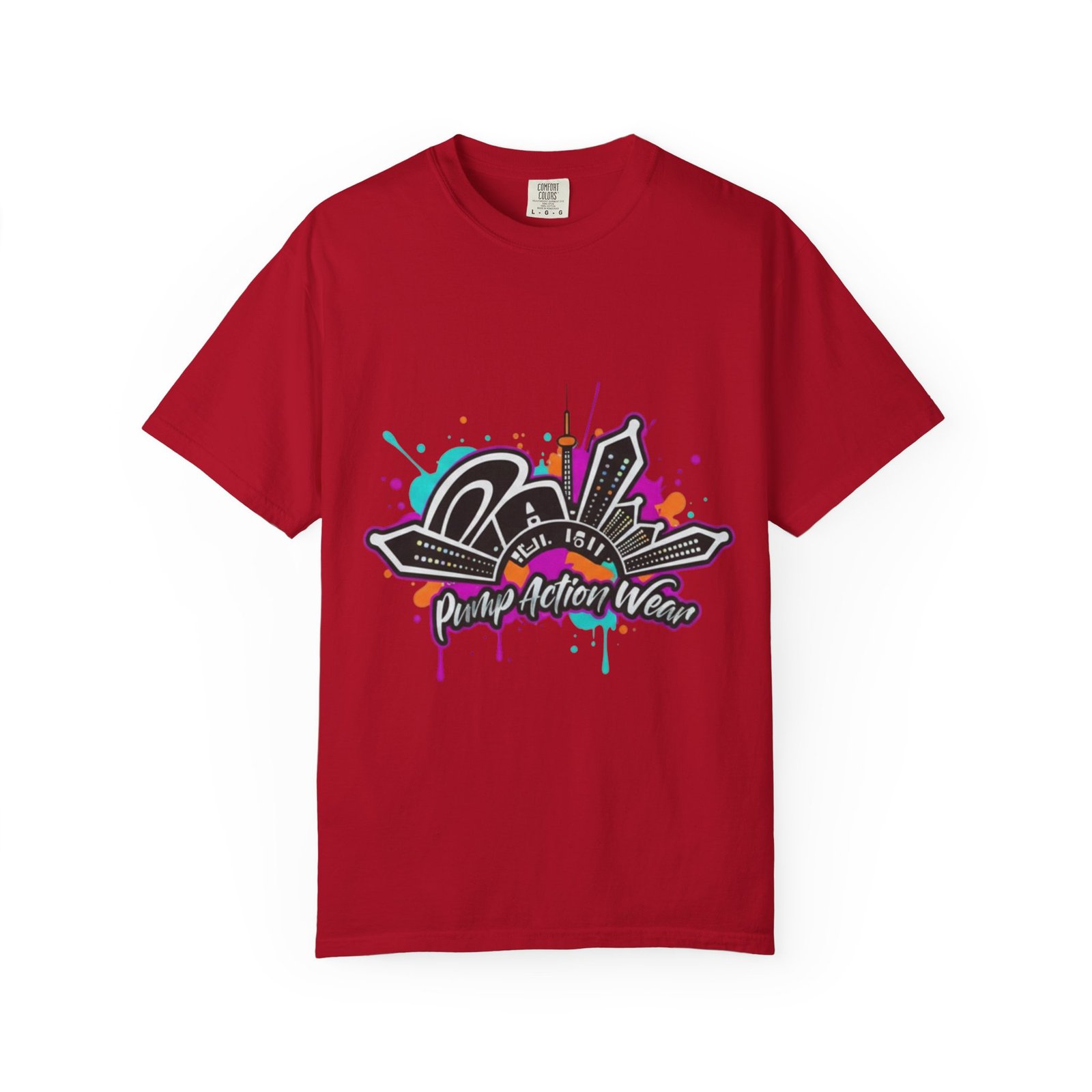 Graffiti Cityscape T-Shirt — Punk Action Wear Graphic Tee - Image 53