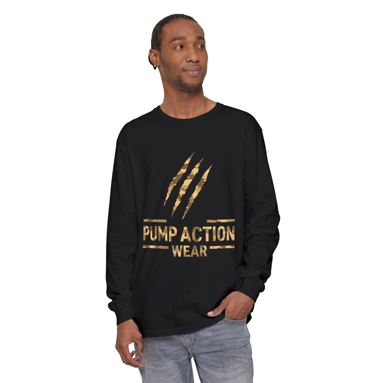 Pump Action Wear Long Sleeve Tee — Gold Claw Logo - Image 63
