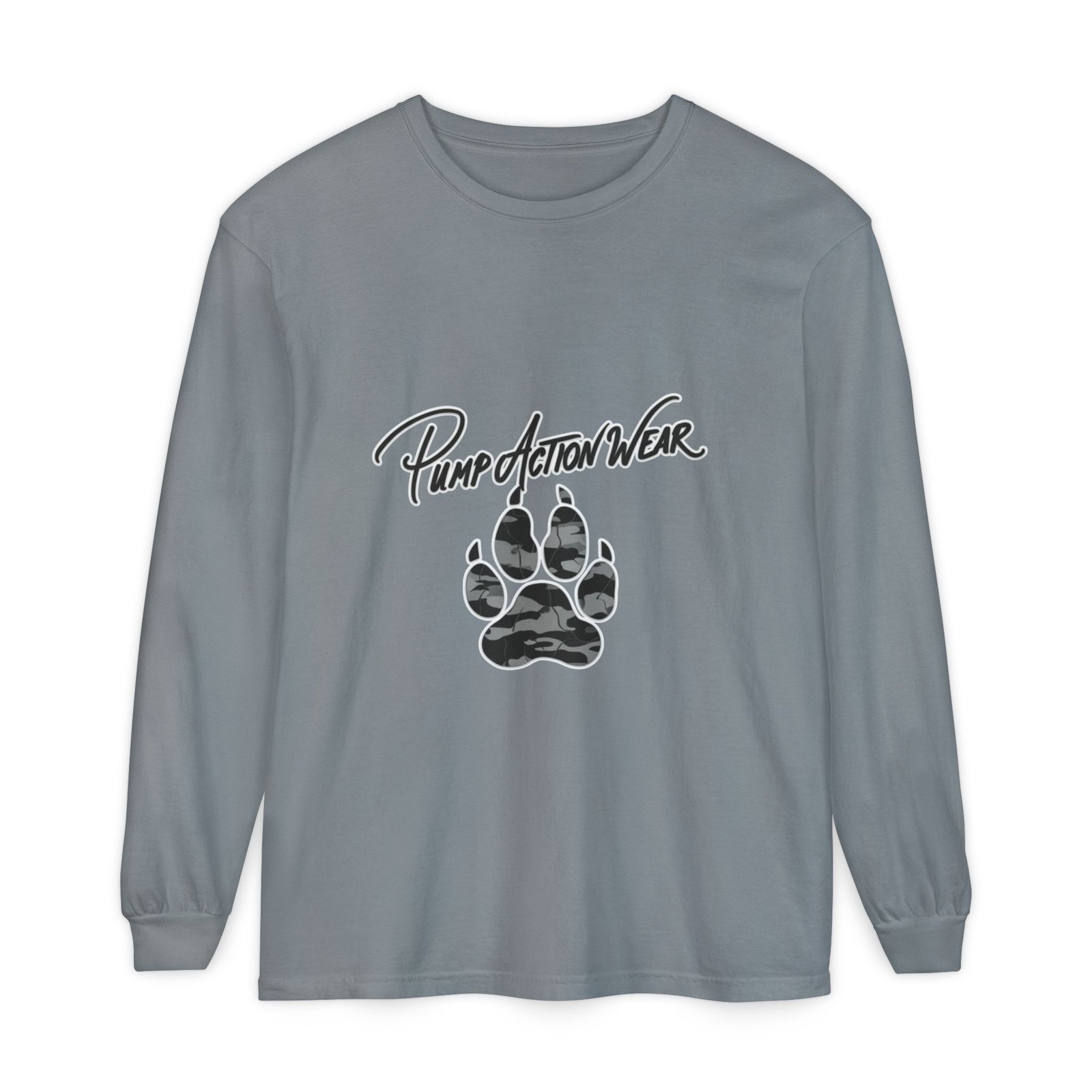 Long Sleeve T-Shirt — "Pump Action Wear" Paw Print Graphic - Image 53