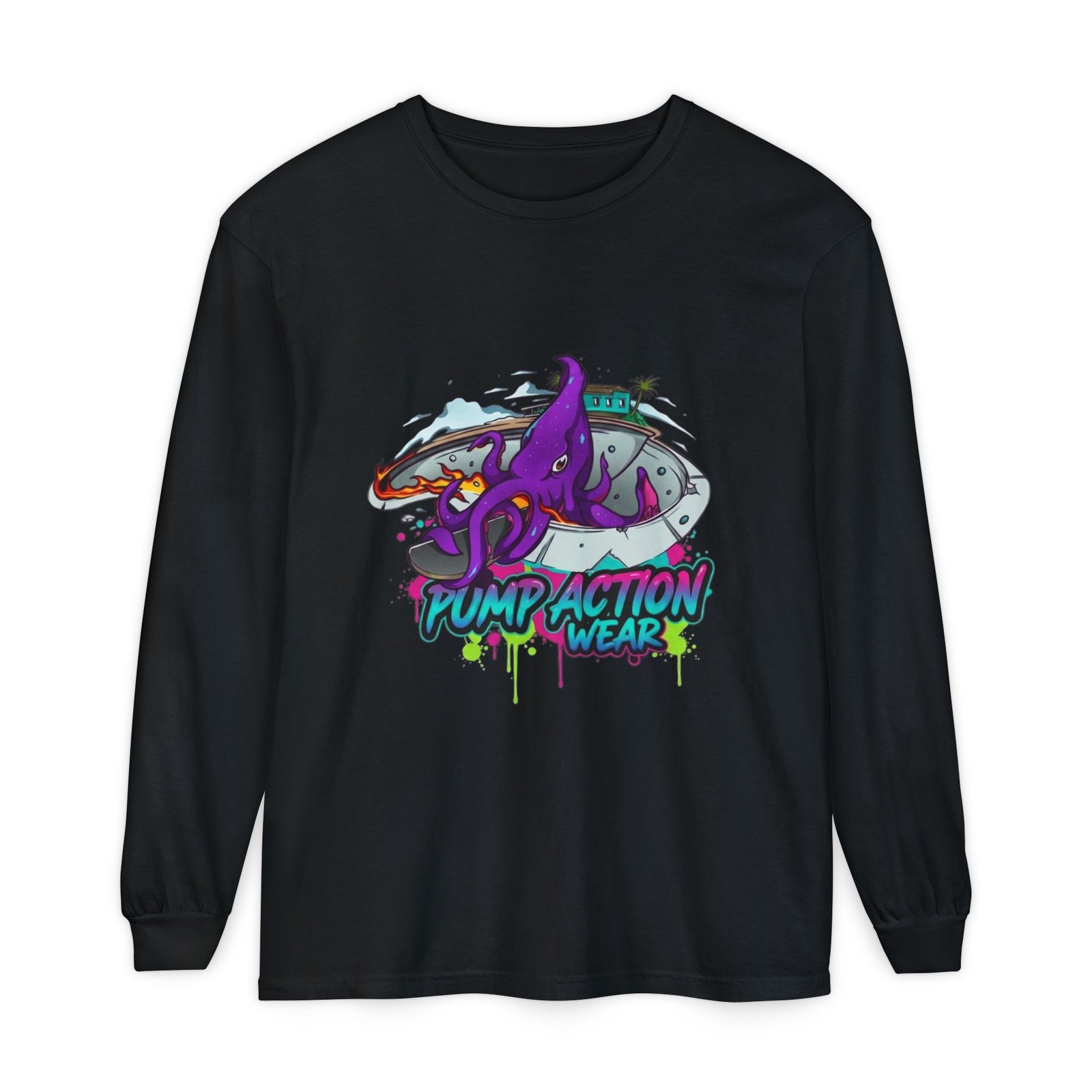 Octopus Skate Graphic Long Sleeve Tee - Image 57