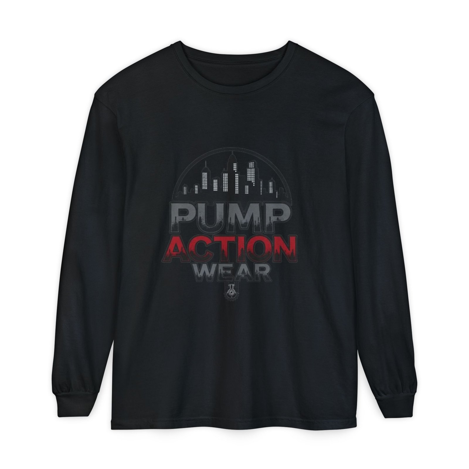 Pump Action Wear Long Sleeve Tee – Urban Skyline Graphic - Image 61