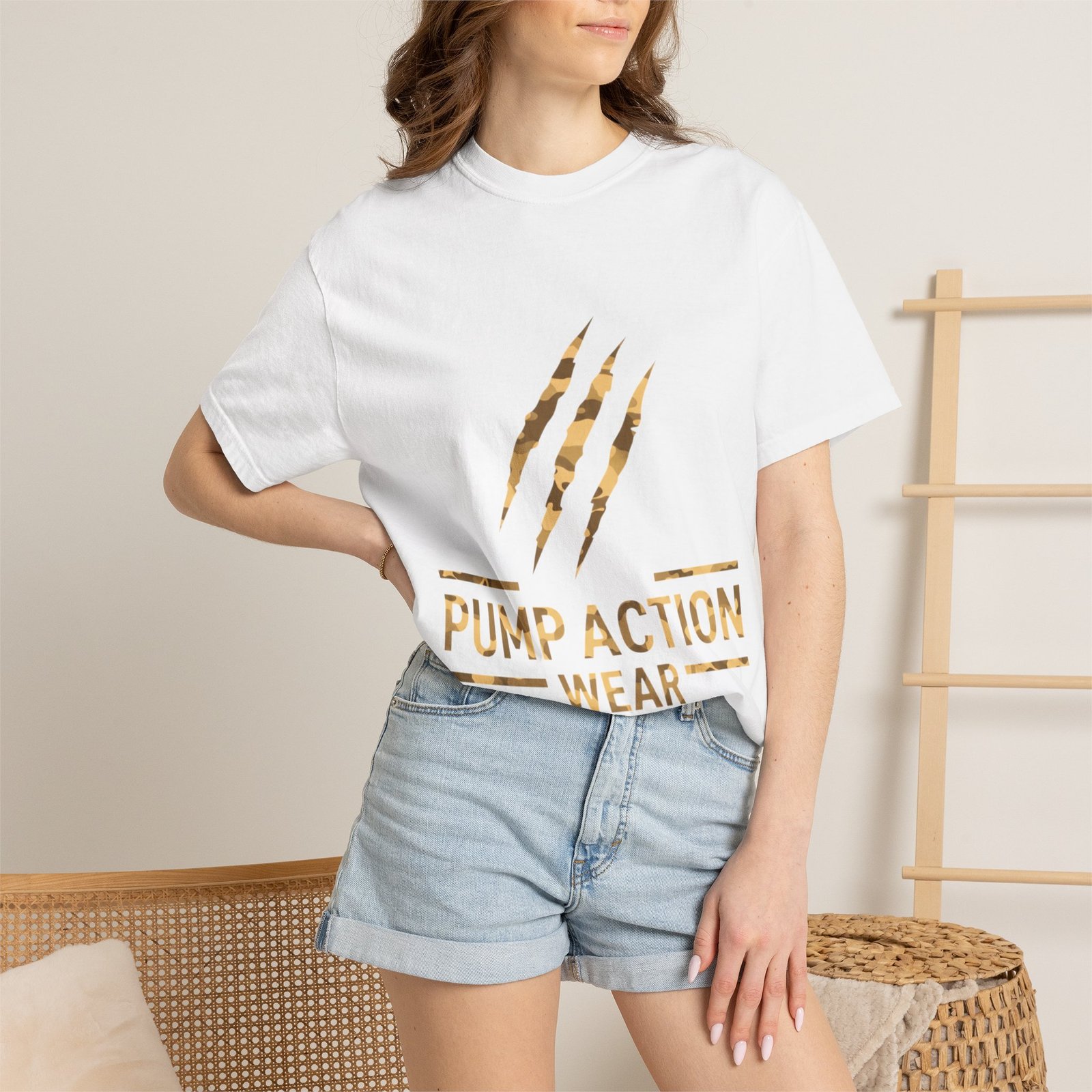 Pump Action Wear Graphic T-Shirt — Distressed Claw Logo Fitness Tee - Image 4