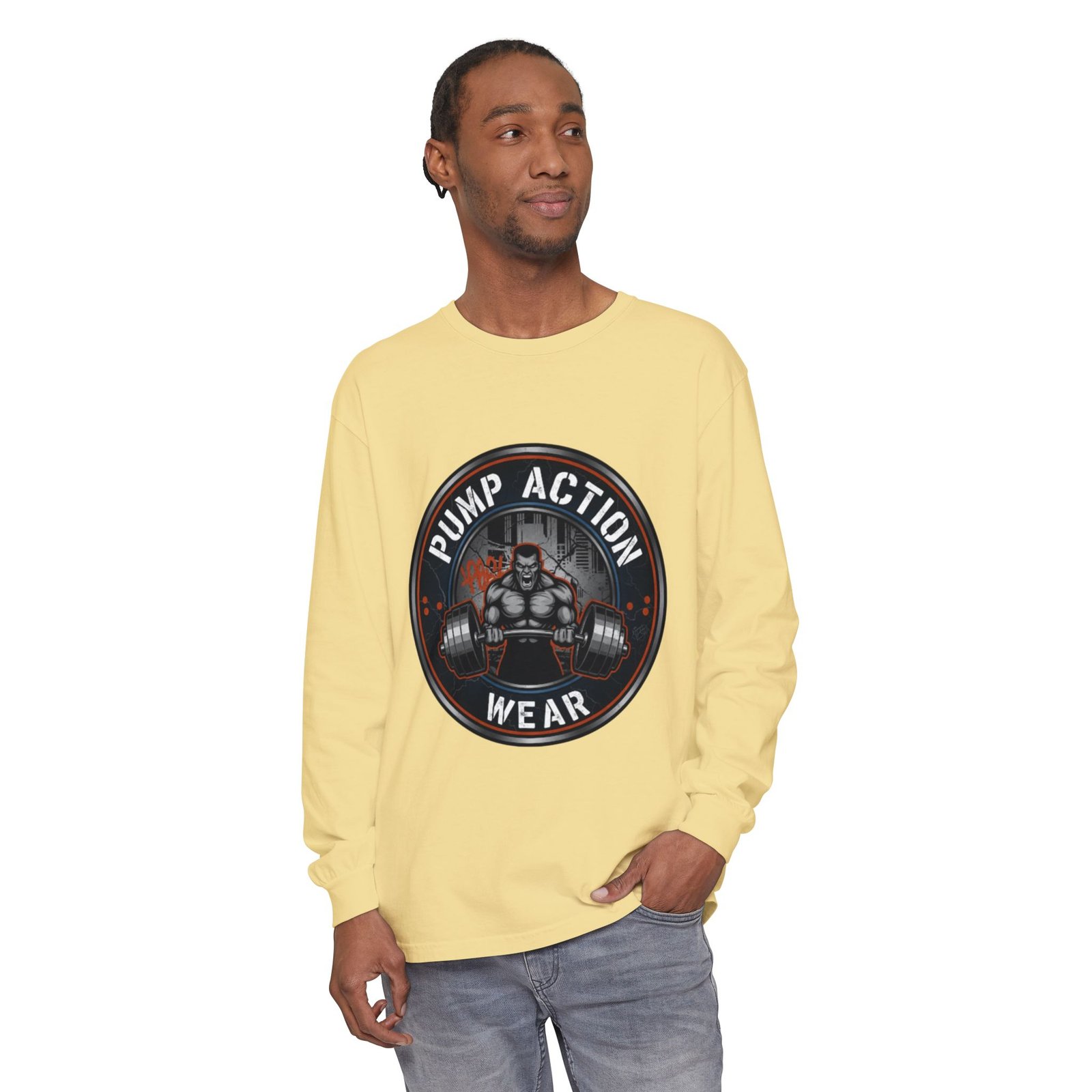 Pump Action Wear Long Sleeve T‑Shirt — Gym Weightlifting Logo Tee - Image 31