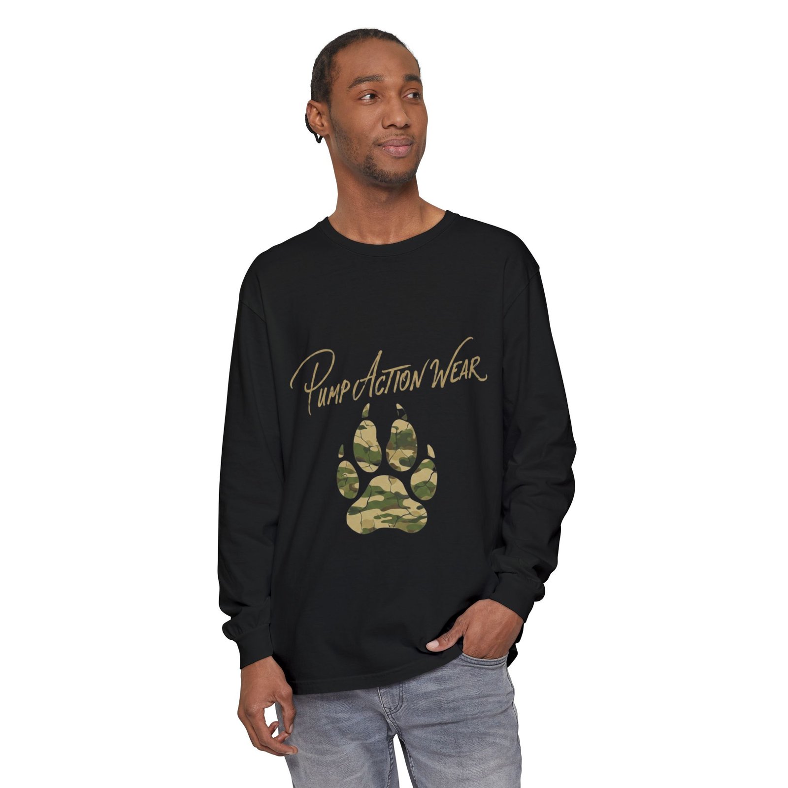 Pump Action Wear Camo Paw Long Sleeve Tee - Image 63