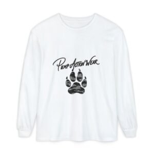 Long Sleeve T-Shirt — "Pump Action Wear" Paw Print Graphic