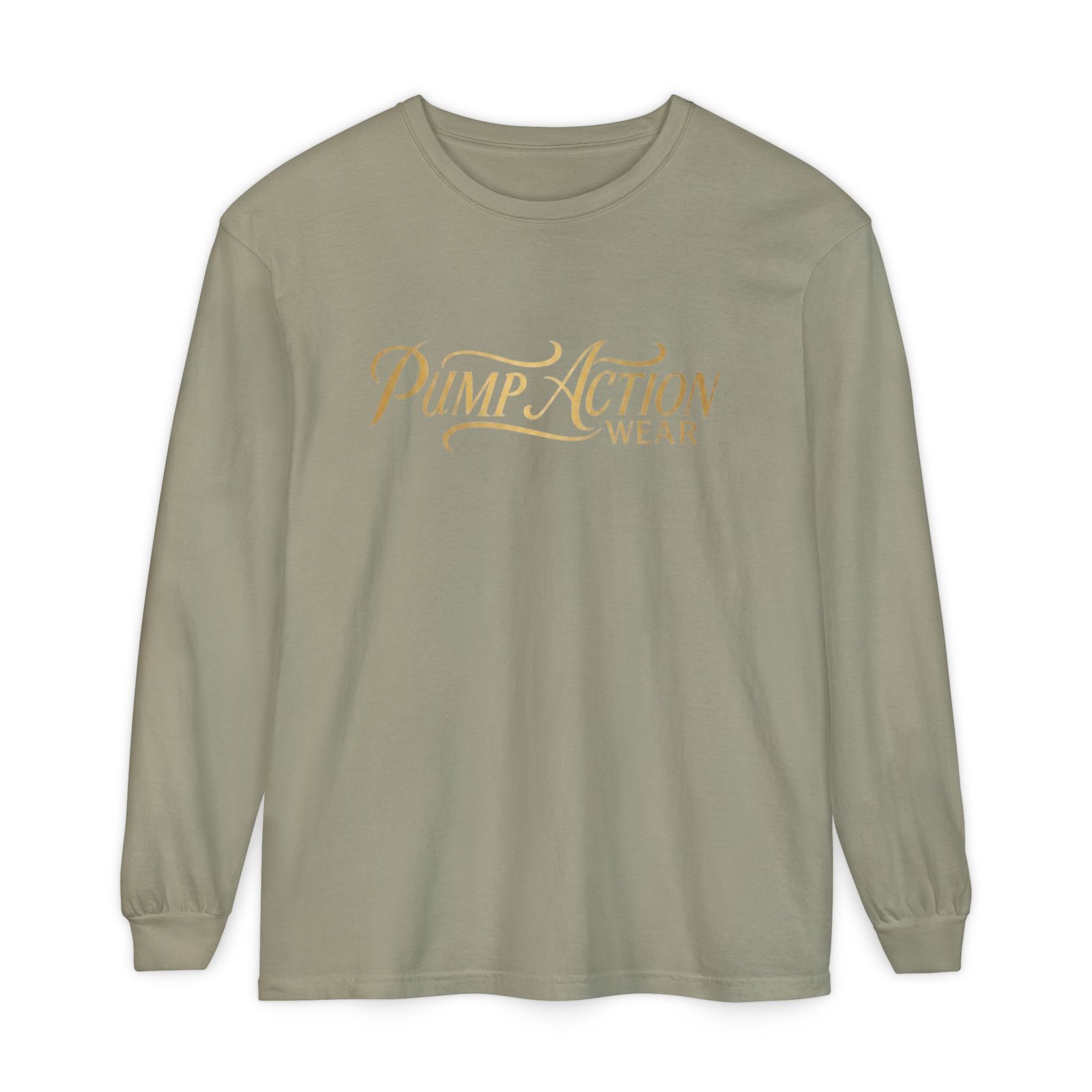 Pump Action Wear Long Sleeve Tee — Script Logo Graphic Shirt - Image 33