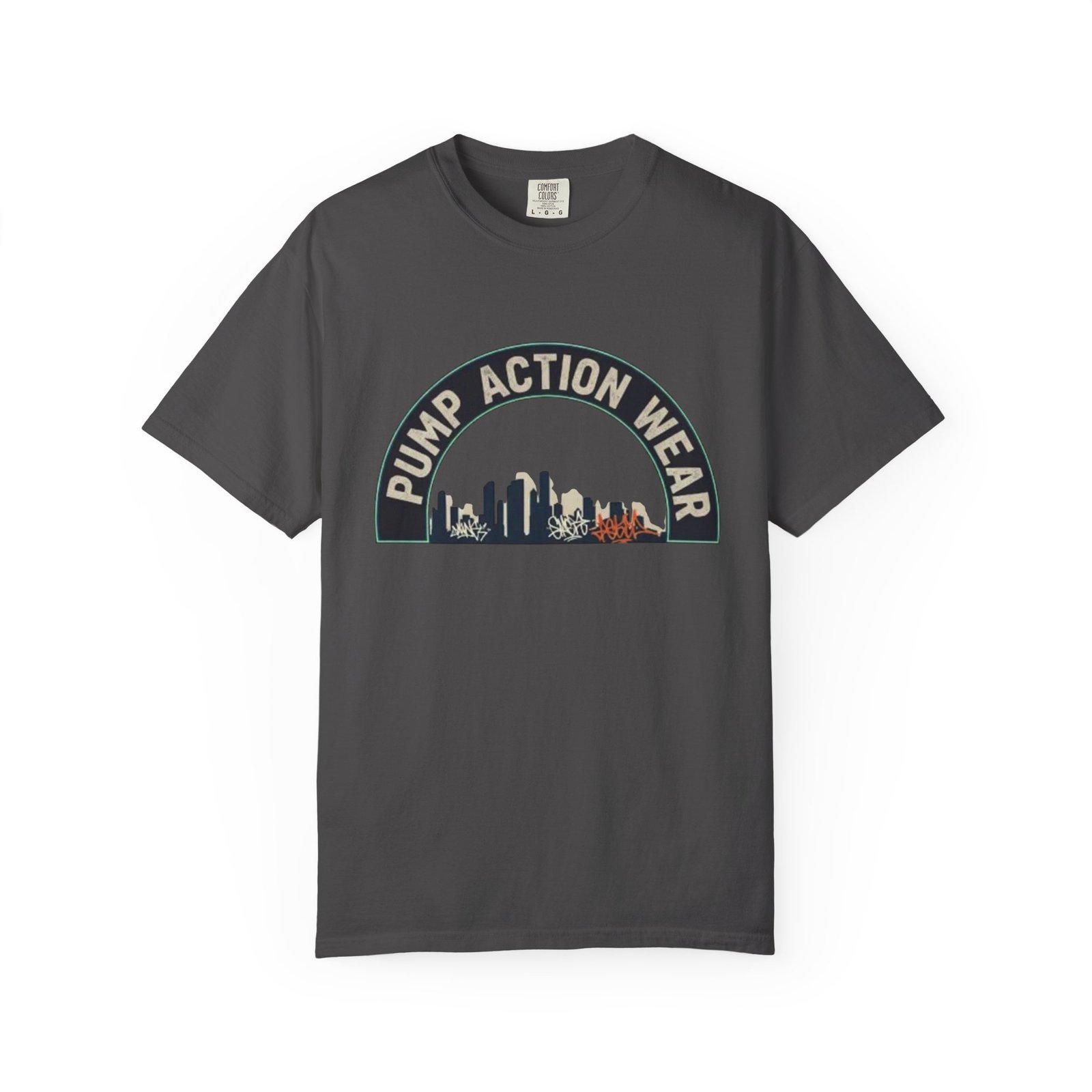 Pump Action Wear Skyline T-Shirt — Urban Retro Graphic Tee - Image 41