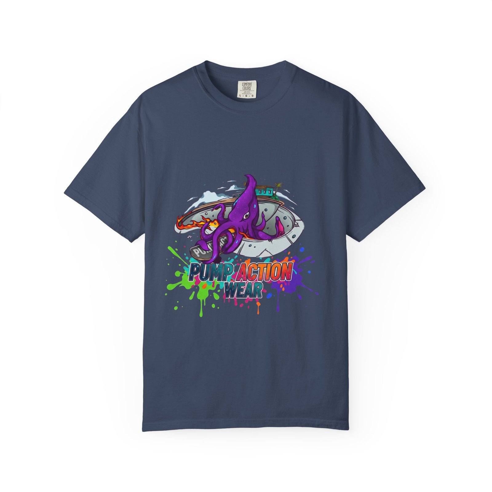 Octopus Paint Splash T-Shirt — "Full Action Wear" Graphic Tee - Image 25