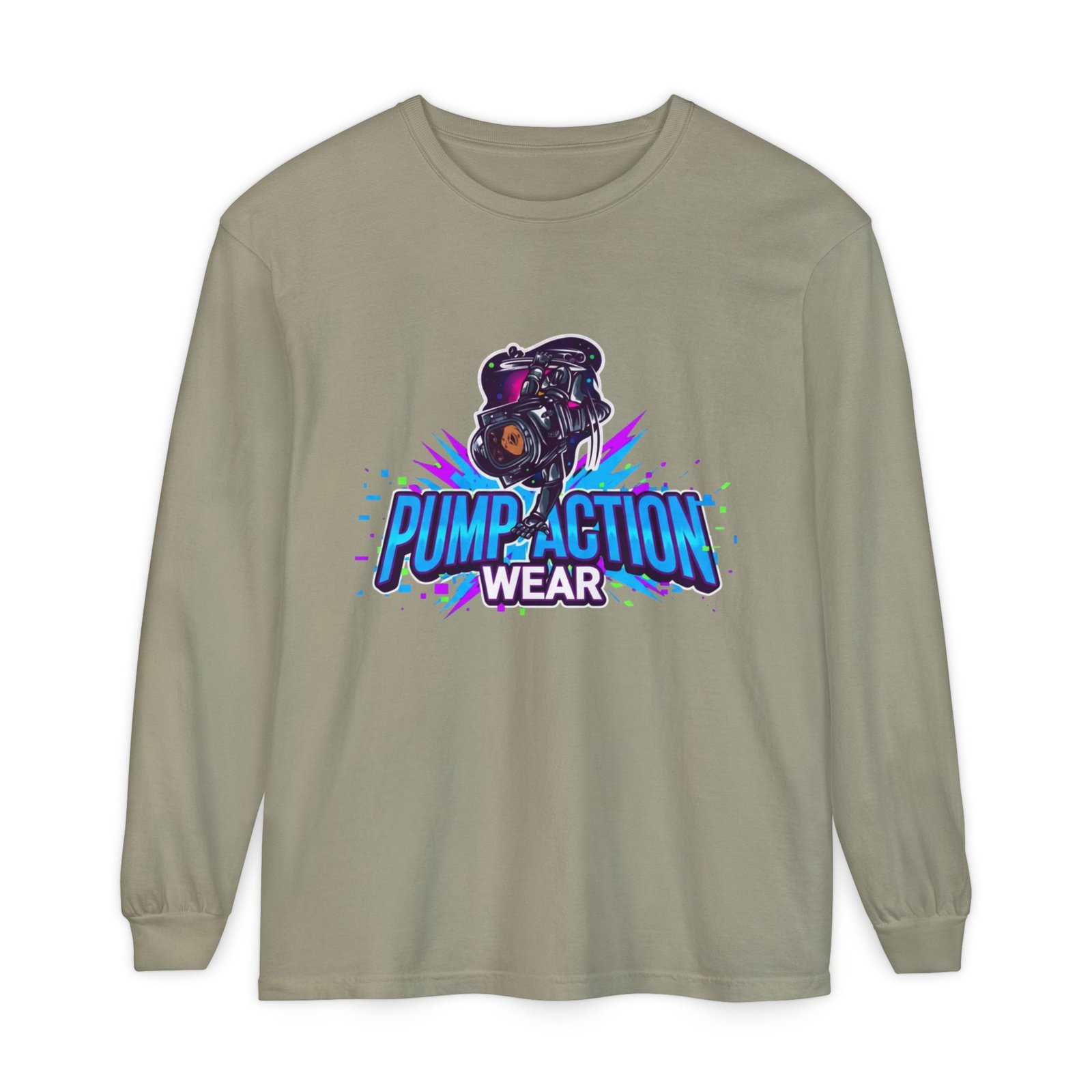 Pump Action Wear Long Sleeve T‑Shirt — Graphic Gun Logo Streetwear - Image 25