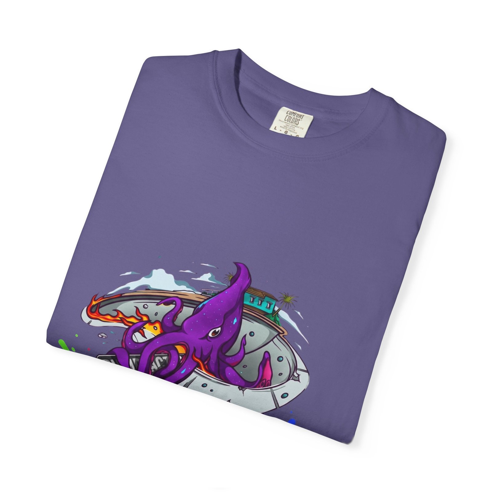 Octopus Paint Splash T-Shirt — "Full Action Wear" Graphic Tee - Image 51