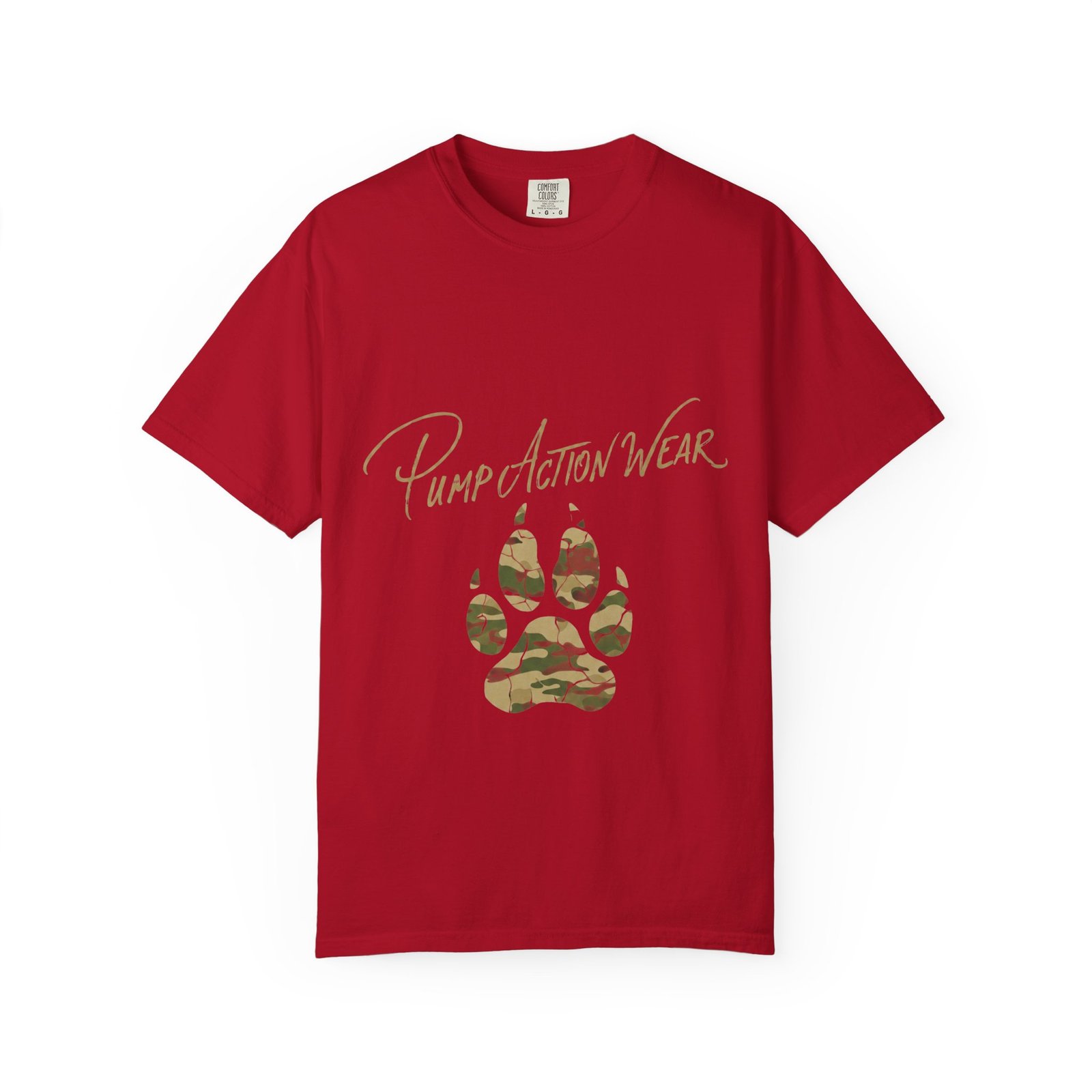 Paw Camo Tee — "Pump Action Wear" Graphic T-Shirt - Image 53