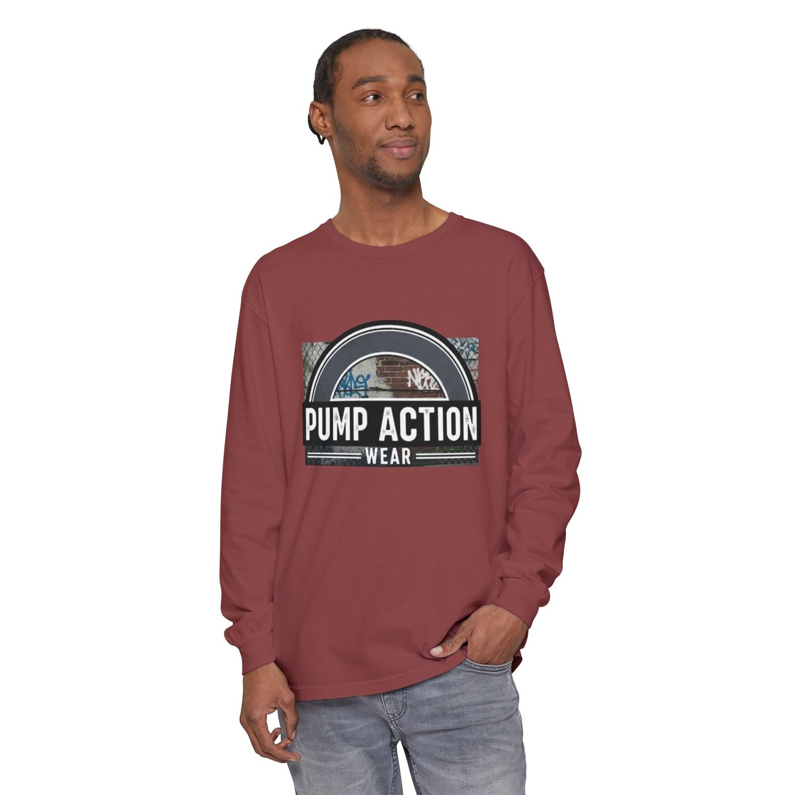 Pump Action Wear Long Sleeve Tee — Vintage Fuel Pump Logo Shirt - Image 15