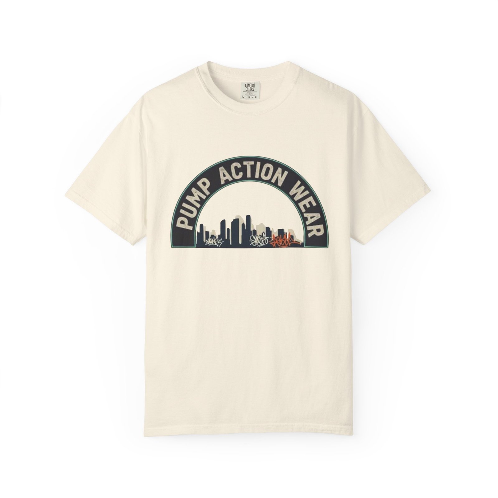 Pump Action Wear Skyline T-Shirt — Urban Retro Graphic Tee - Image 9