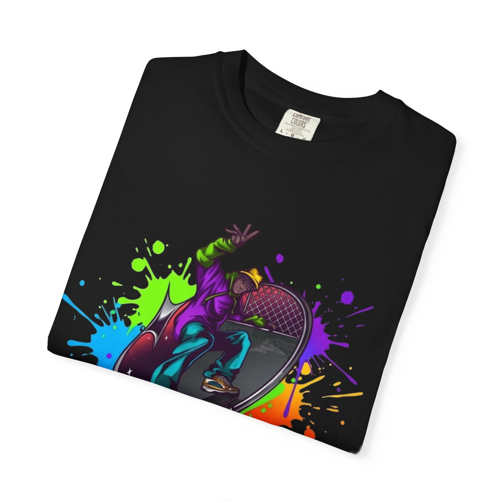 T-Shirt — 'Pump Action Wear' Colorful DJ Turntable Graphic Tee - Image 47