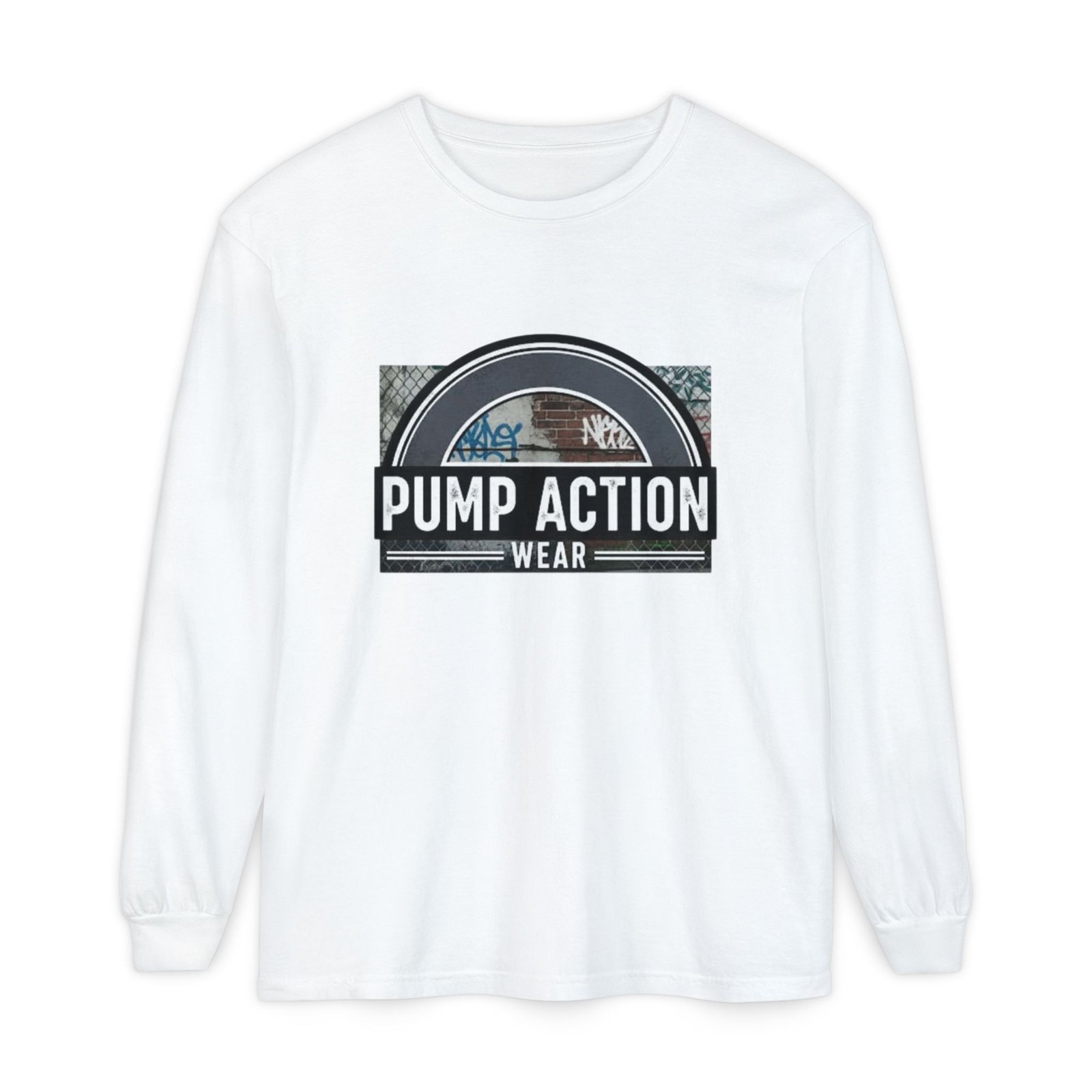 Pump Action Wear Long Sleeve Tee — Vintage Fuel Pump Logo Shirt