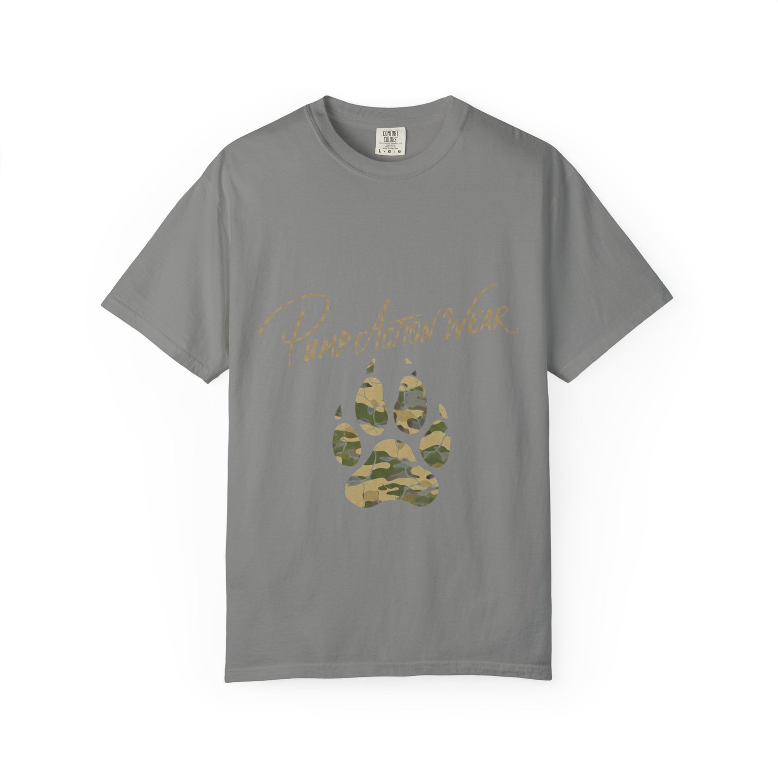 Paw Camo Tee — "Pump Action Wear" Graphic T-Shirt - Image 33