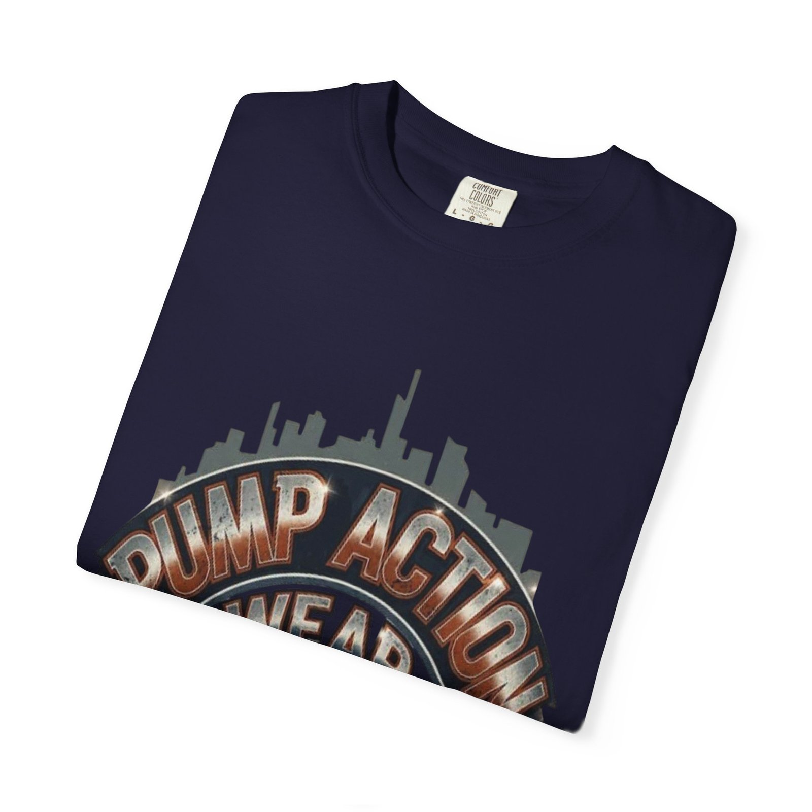 Pump Action Gear T-Shirt — Urban Skyline Retro Graphic Tee - Image 51