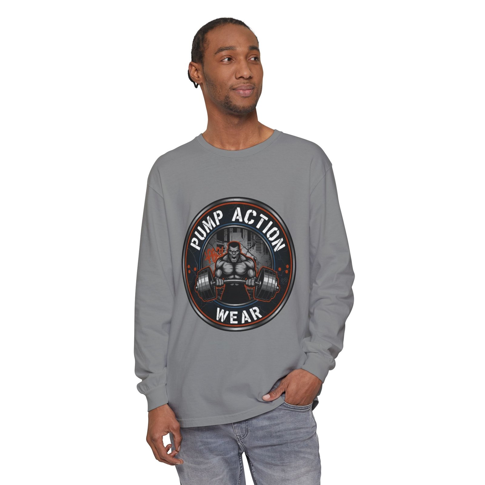 Pump Action Wear Long Sleeve T‑Shirt — Gym Weightlifting Logo Tee - Image 43