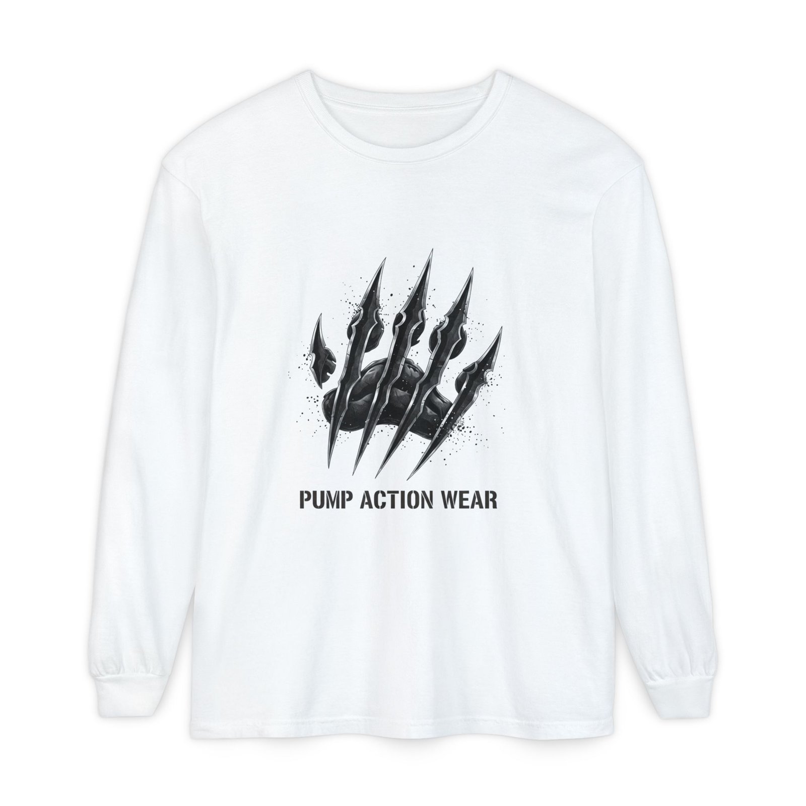 Pump Action Wear Long Sleeve T‑Shirt — Claw Mark Graphic Streetwear