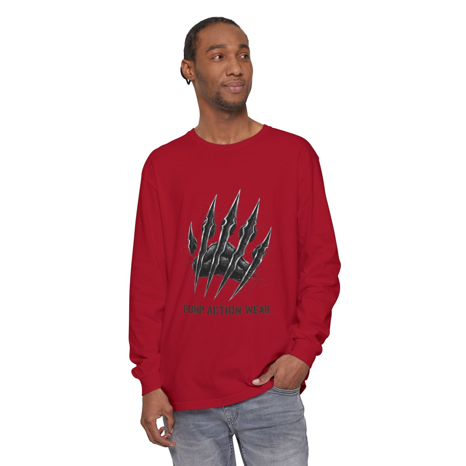 Pump Action Wear Long Sleeve T‑Shirt — Claw Mark Graphic Streetwear - Image 67