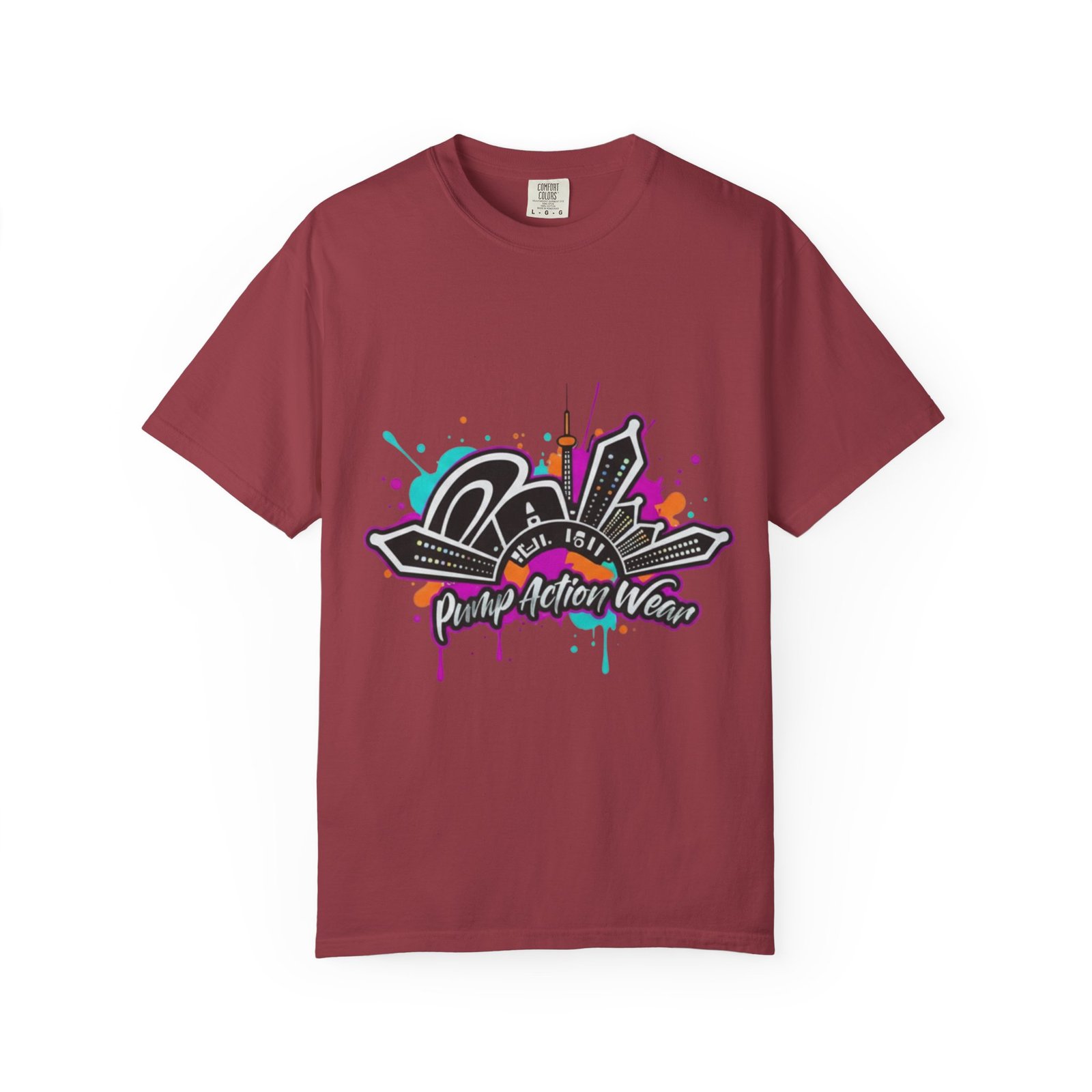 Graffiti Cityscape T-Shirt — Punk Action Wear Graphic Tee - Image 49