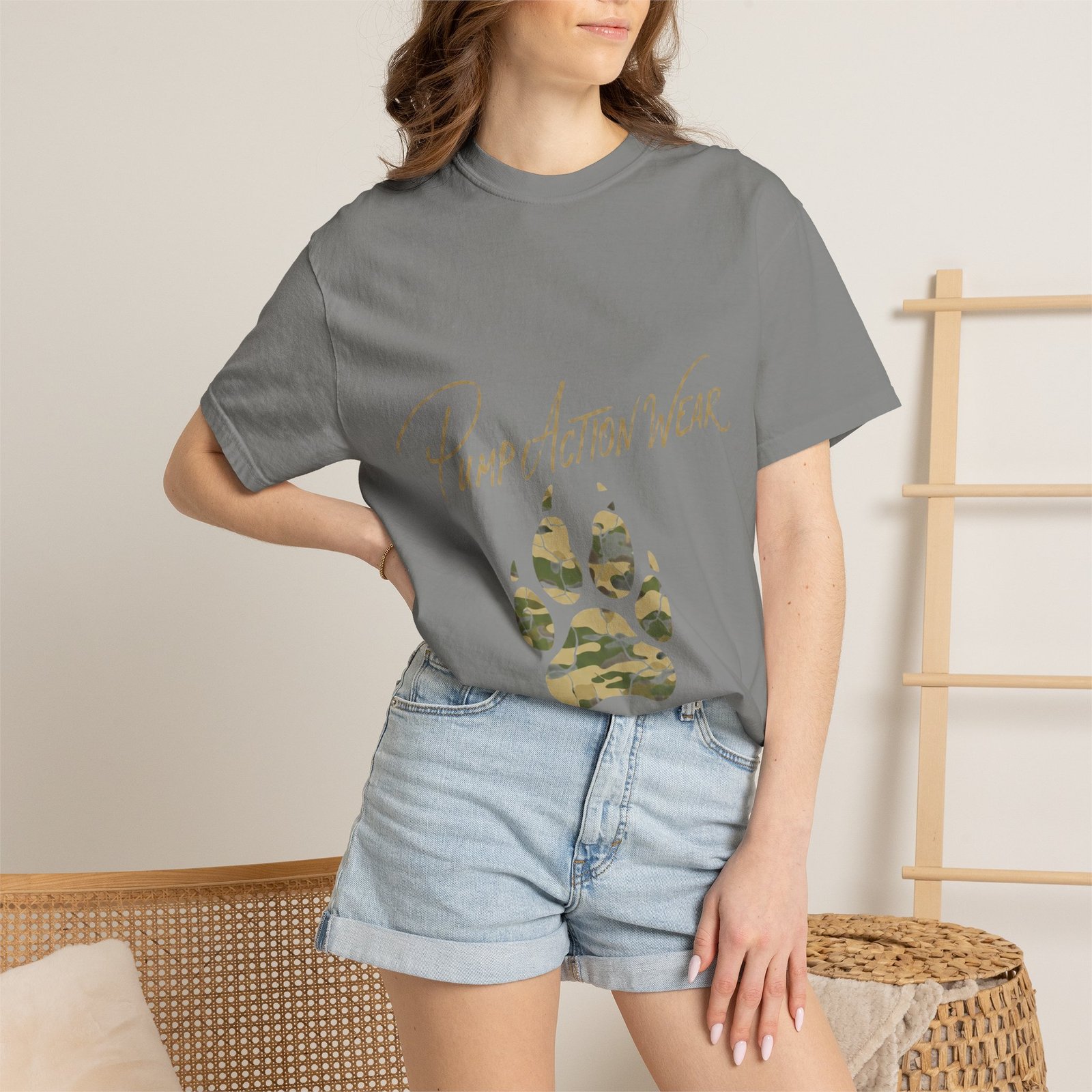 Paw Camo Tee — "Pump Action Wear" Graphic T-Shirt - Image 36