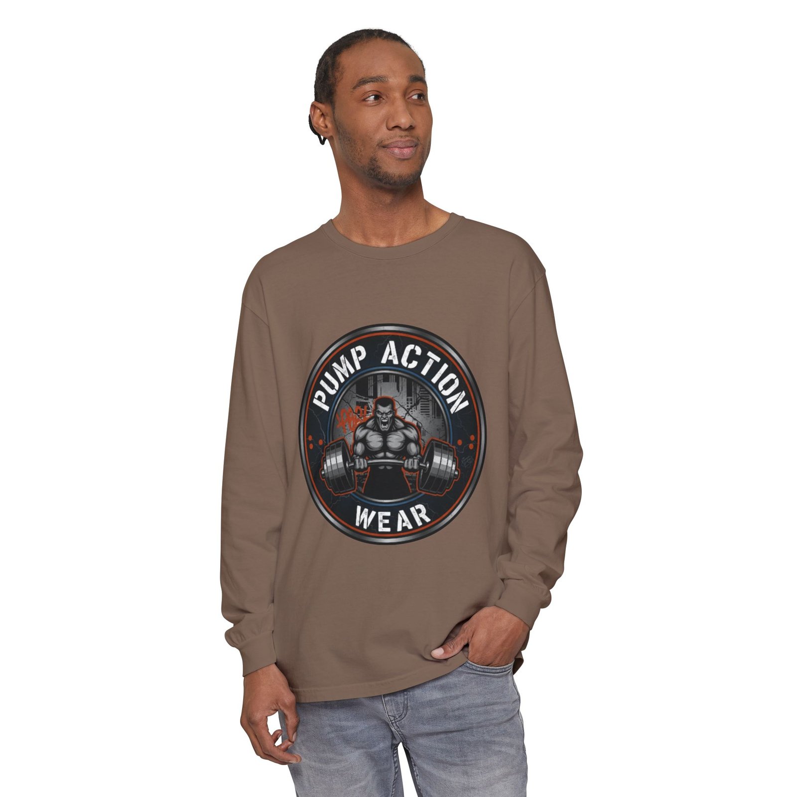 Pump Action Wear Long Sleeve T‑Shirt — Gym Weightlifting Logo Tee - Image 27