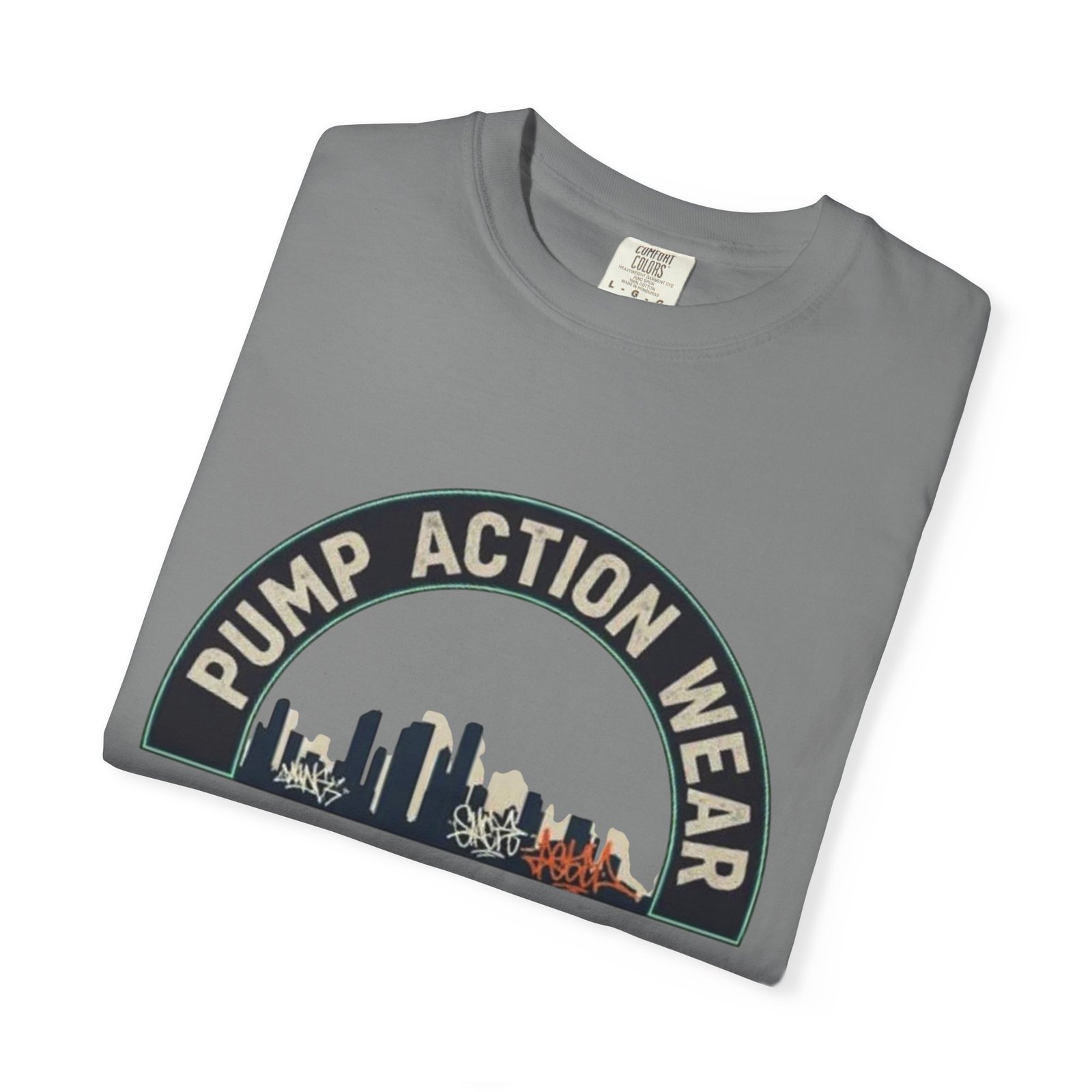 Pump Action Wear Skyline T-Shirt — Urban Retro Graphic Tee - Image 23