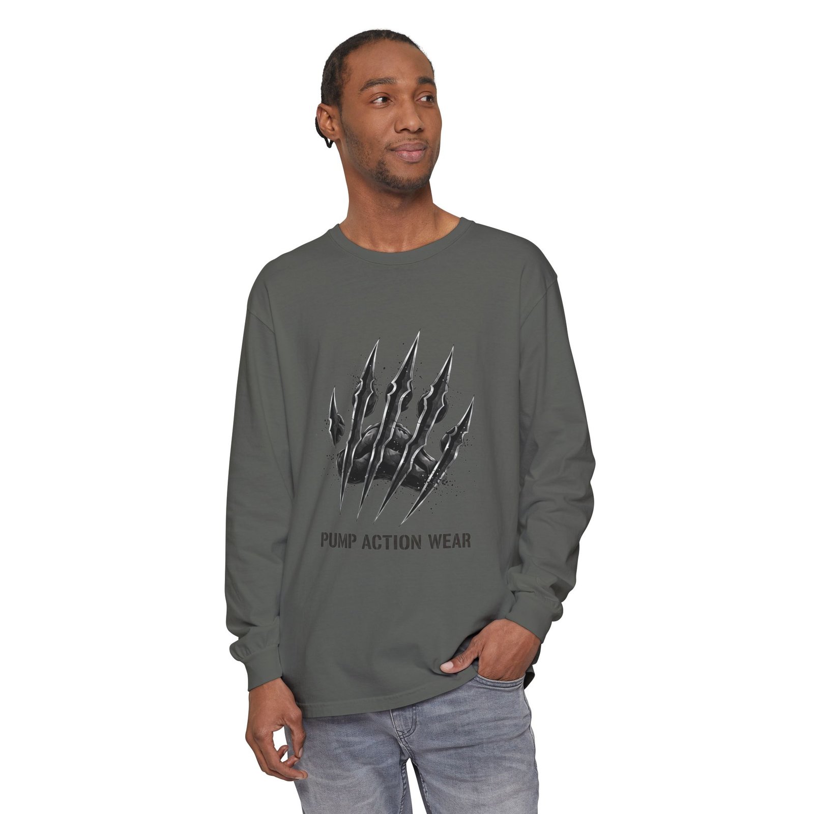 Pump Action Wear Long Sleeve T‑Shirt — Claw Mark Graphic Streetwear - Image 39