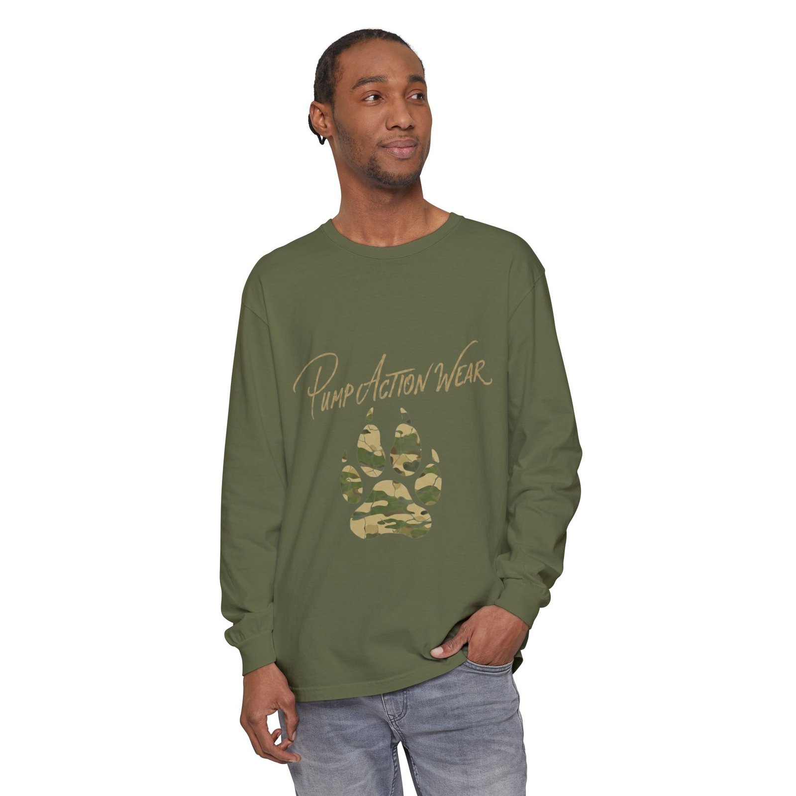 Pump Action Wear Camo Paw Long Sleeve Tee - Image 47