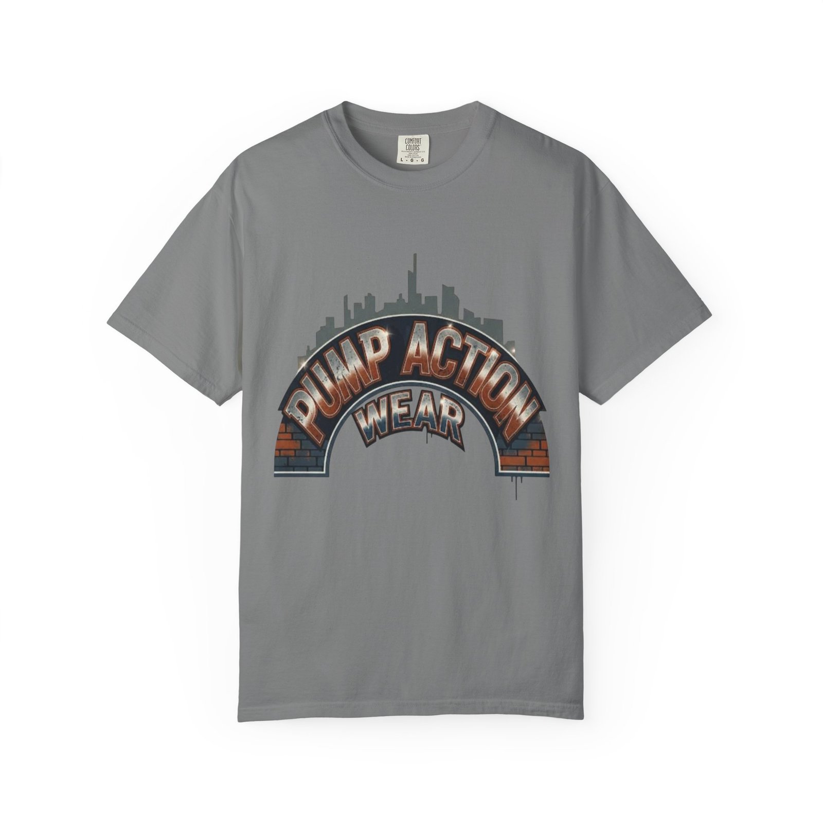 Pump Action Gear T-Shirt — Urban Skyline Retro Graphic Tee - Image 17