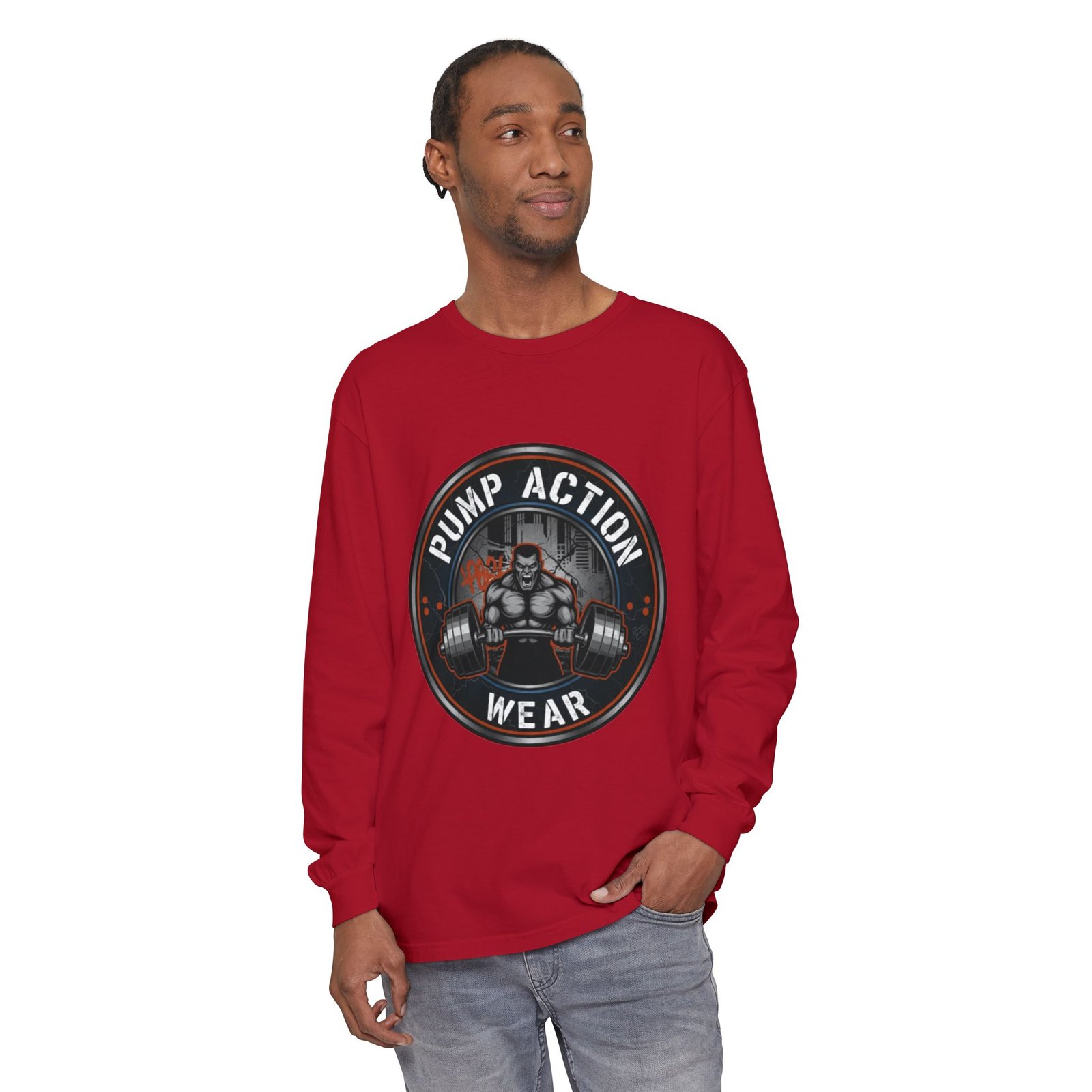 Pump Action Wear Long Sleeve T‑Shirt — Gym Weightlifting Logo Tee - Image 67