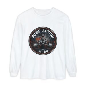 Pump Action Wear Long Sleeve T‑Shirt — Gym Weightlifting Logo Tee