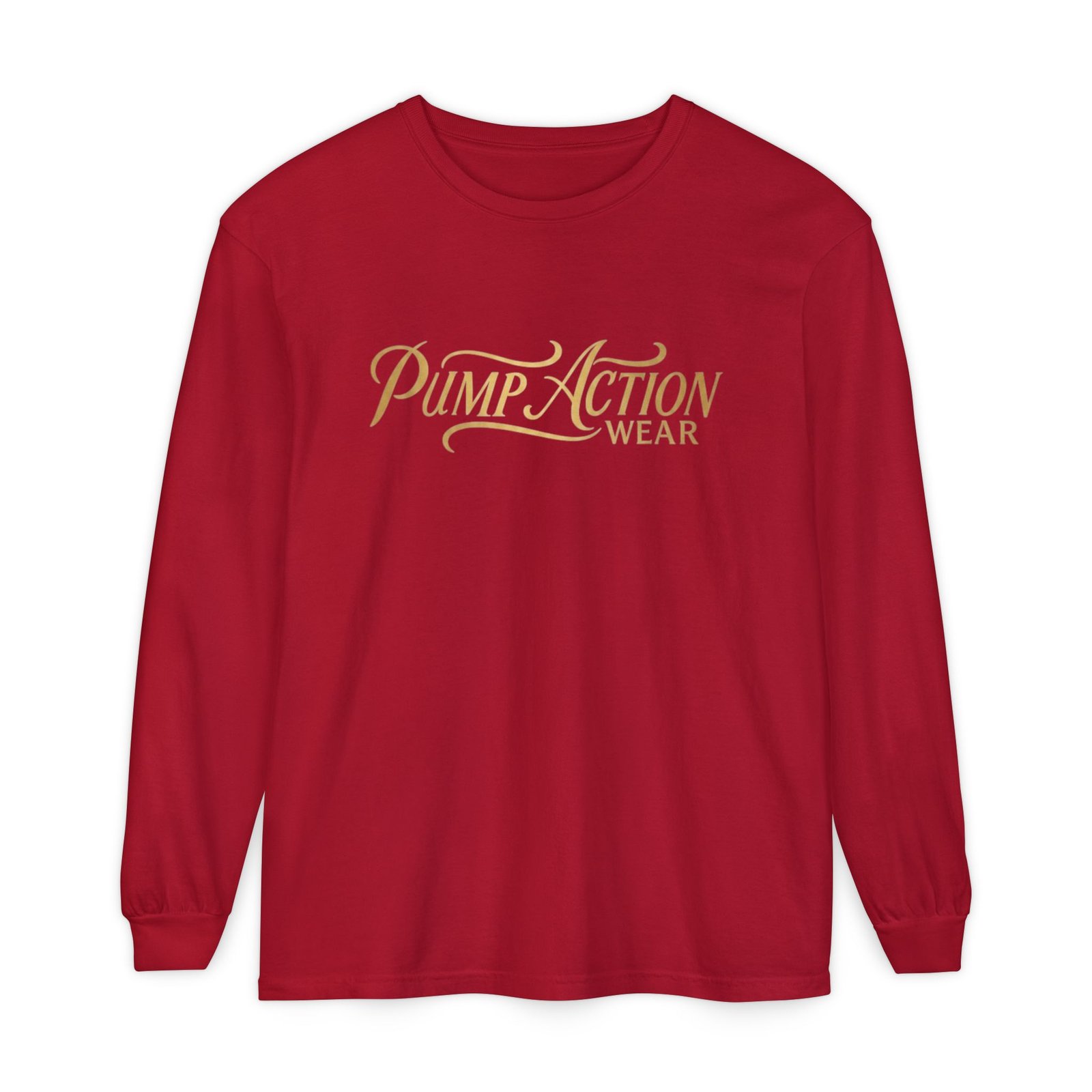 Pump Action Wear Long Sleeve Tee — Script Logo Graphic Shirt - Image 65