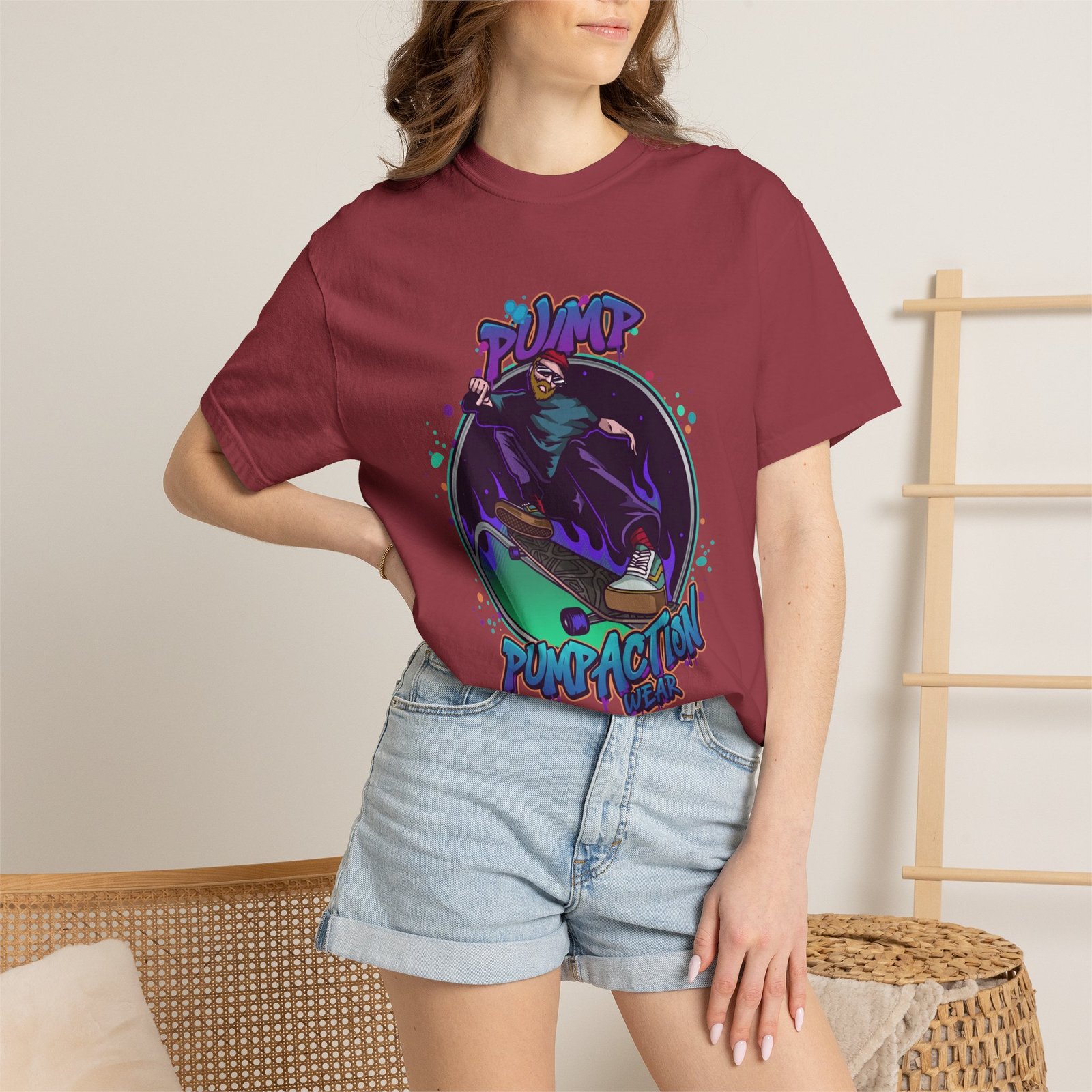 Skate Grim Reaper "Pump Funpaction" Graphic T-Shirt - Image 52
