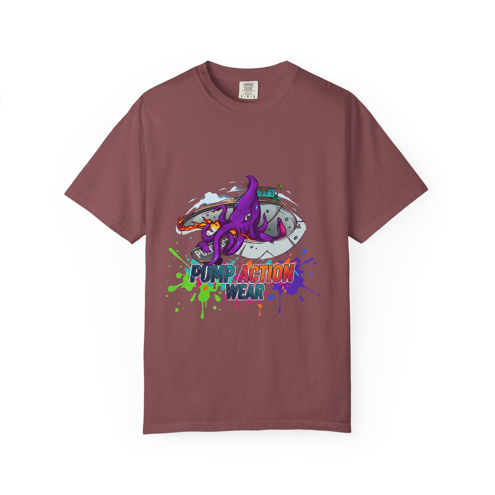 Octopus Paint Splash T-Shirt — "Full Action Wear" Graphic Tee - Image 5