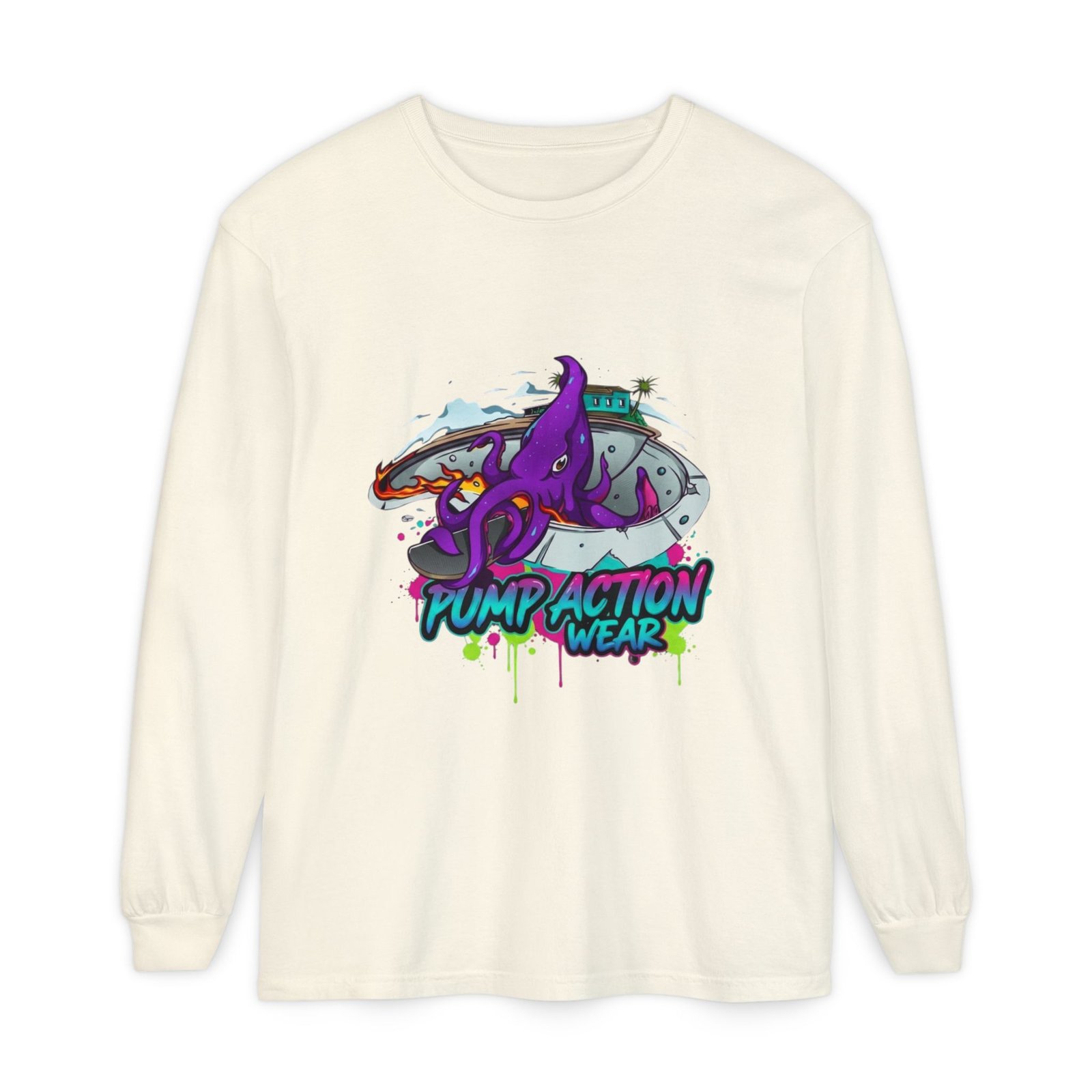 Octopus Skate Graphic Long Sleeve Tee - Image 17